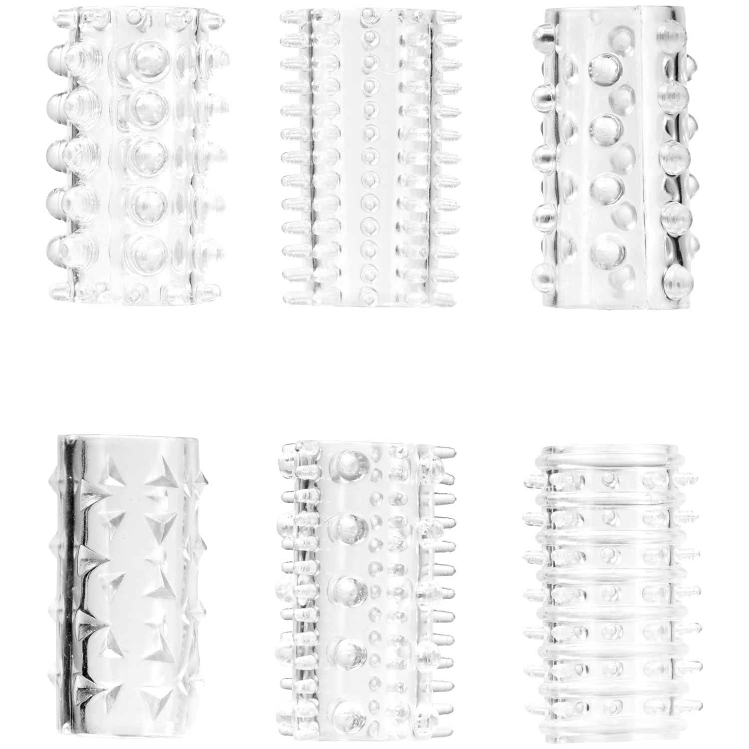 Icon Brands Crystalline Penis Sleeves 6 stk. - Klar