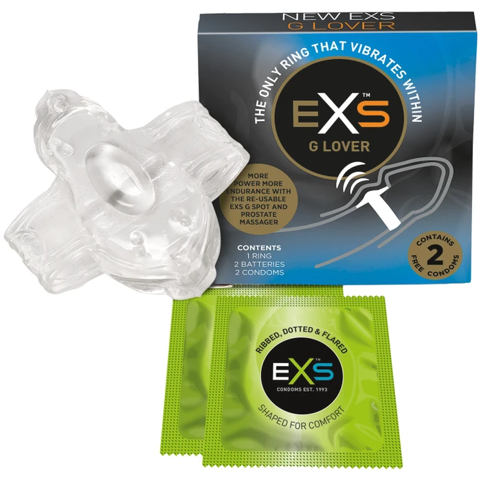 EXS G-Lover Vibrerende Cockring met 2 Condooms var 1