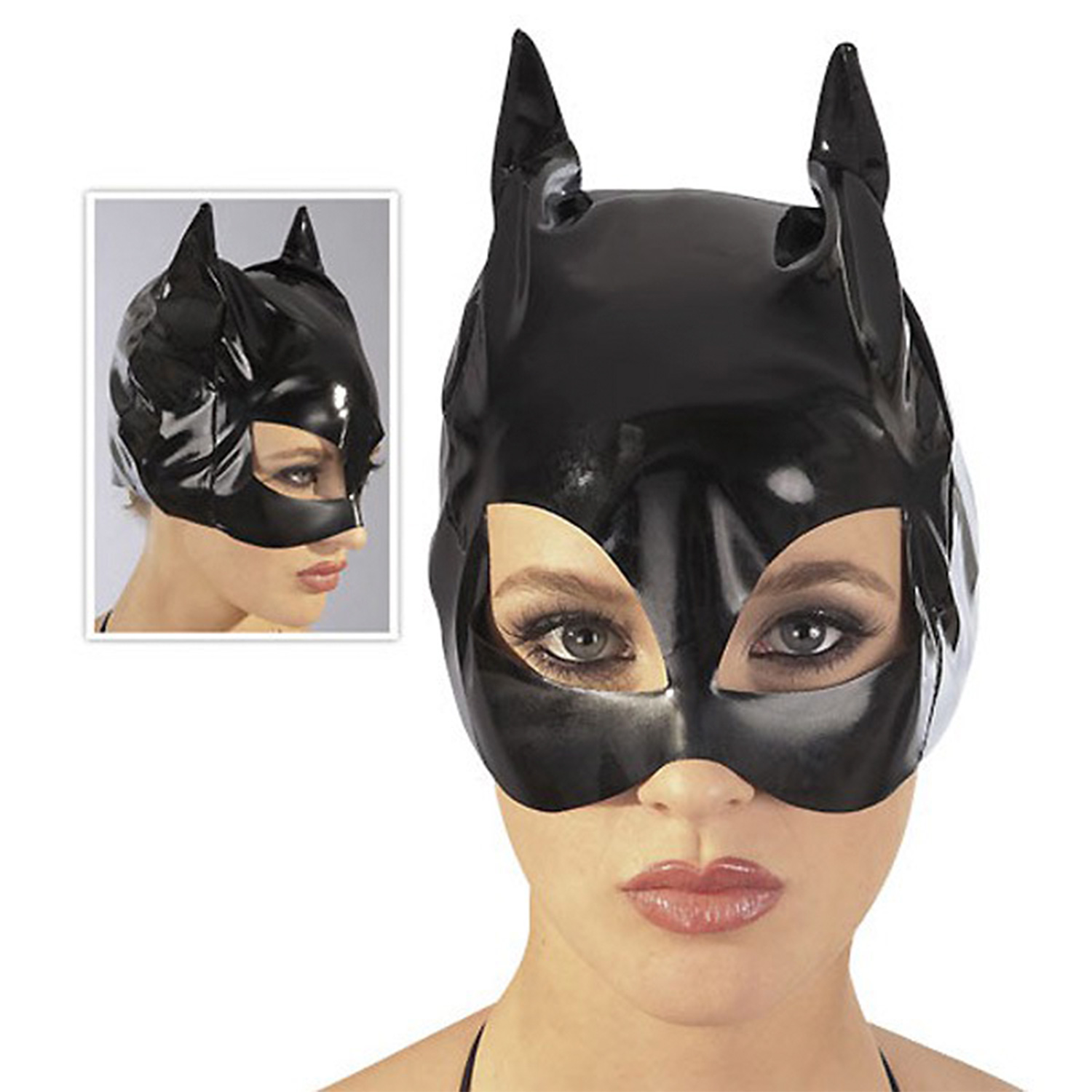 Lack Katt Mask - Svart - One Size | Masker//Fetish//Handbojor & Bondage//Black Level | Intimast