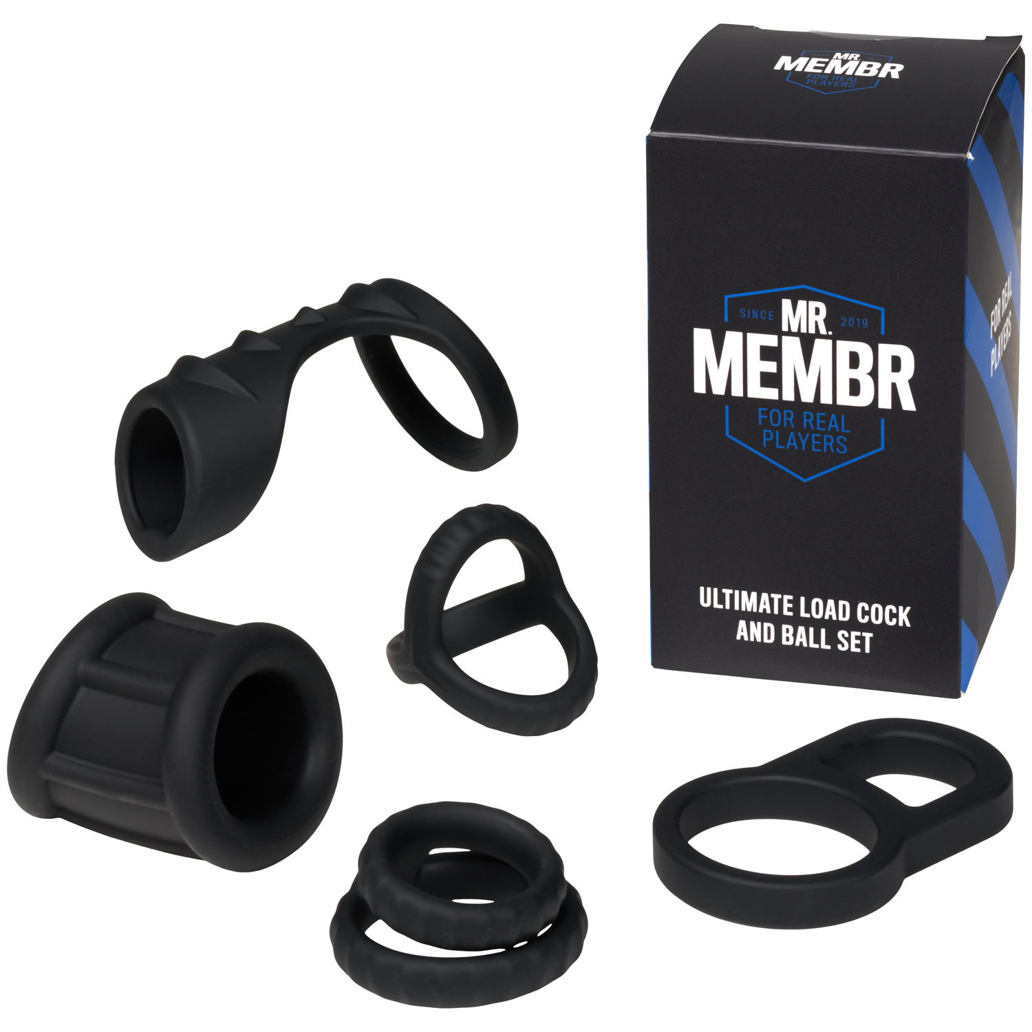 MR.MEMBR Ultimate Load Penis- Og Testikelring Sæt - Black