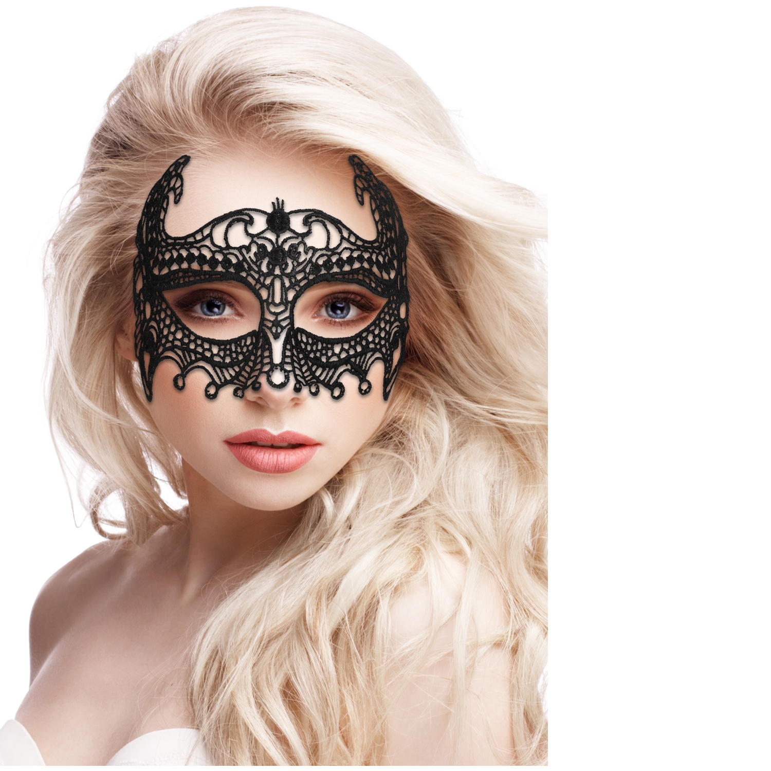 Ouch Empress Blonde Maske - Black - One Size thumbnail
