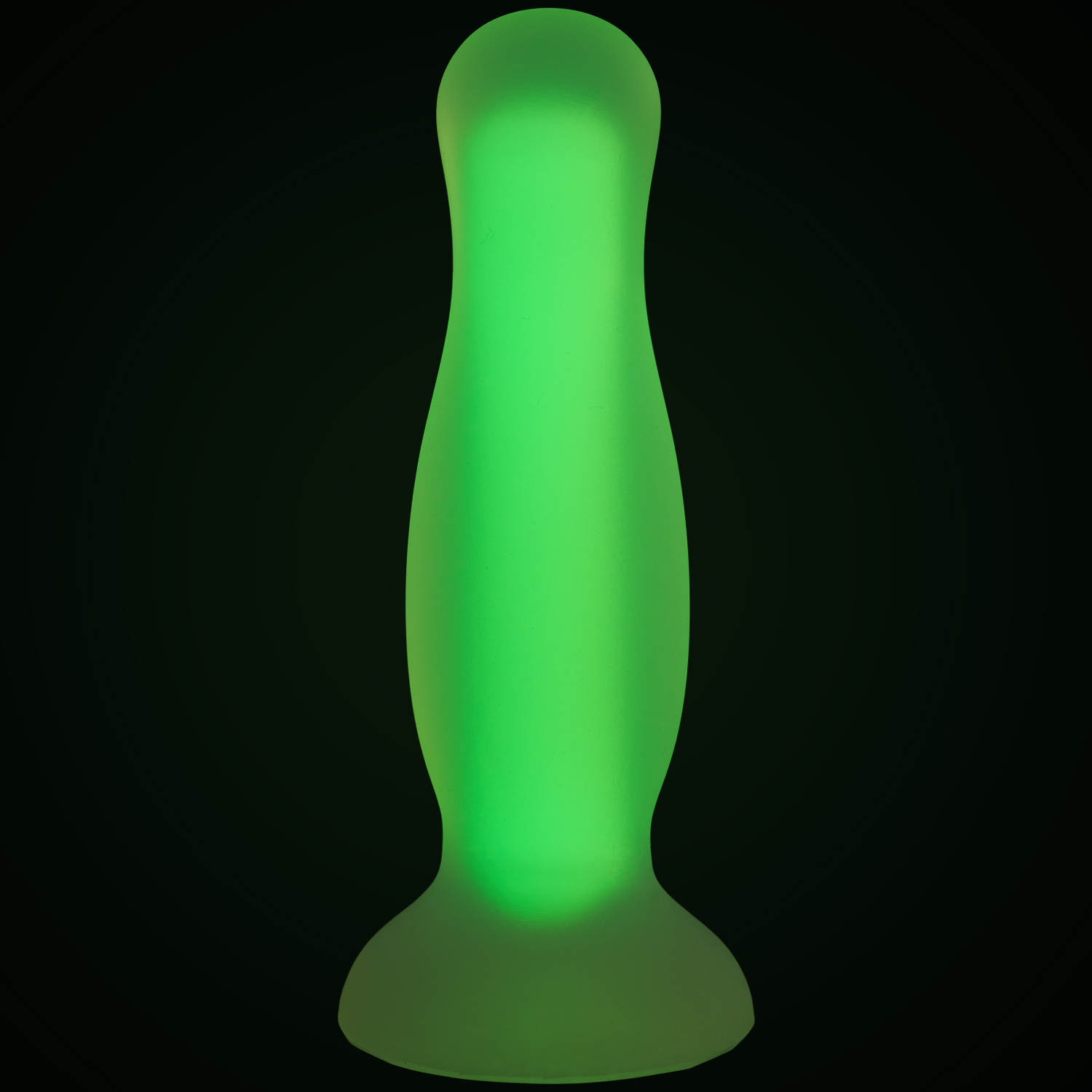 Baseks Glow in the Dark Gul Medium Analdildo 12,5 cm var 1