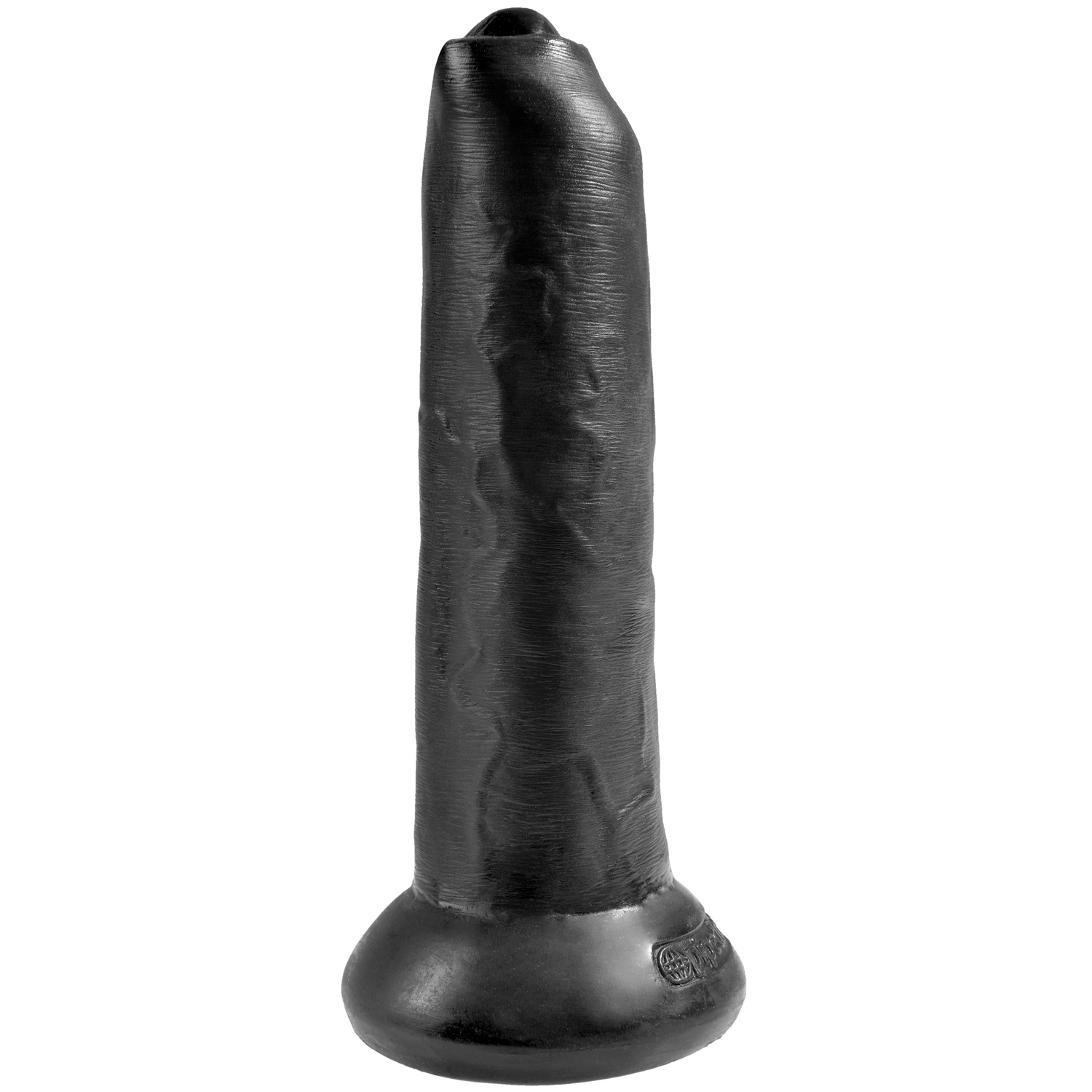 King Cock Uncut Realistisk Dildo 23 cm - Black thumbnail
