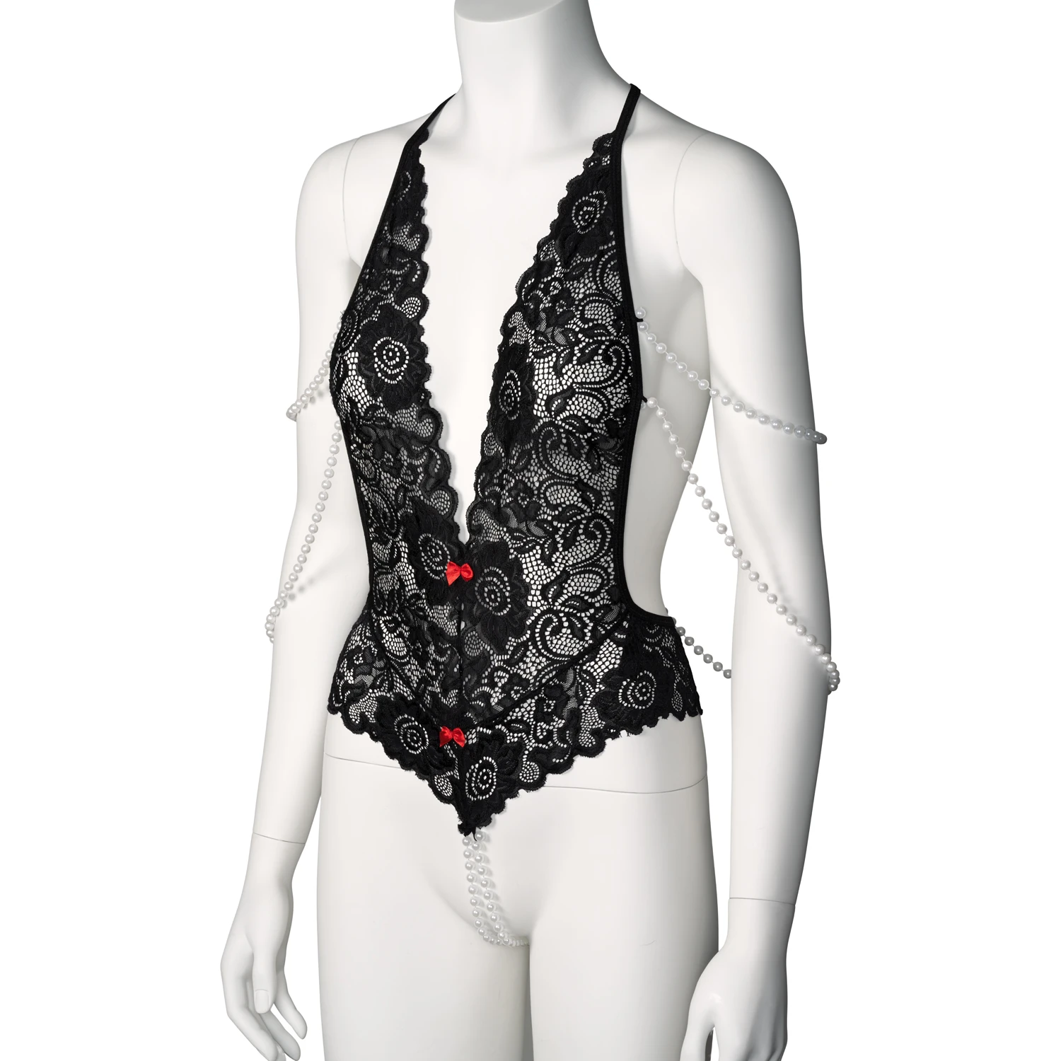 Vixen I Kissed a Pearl Bunnløs Blonde Teddy med Perler 1