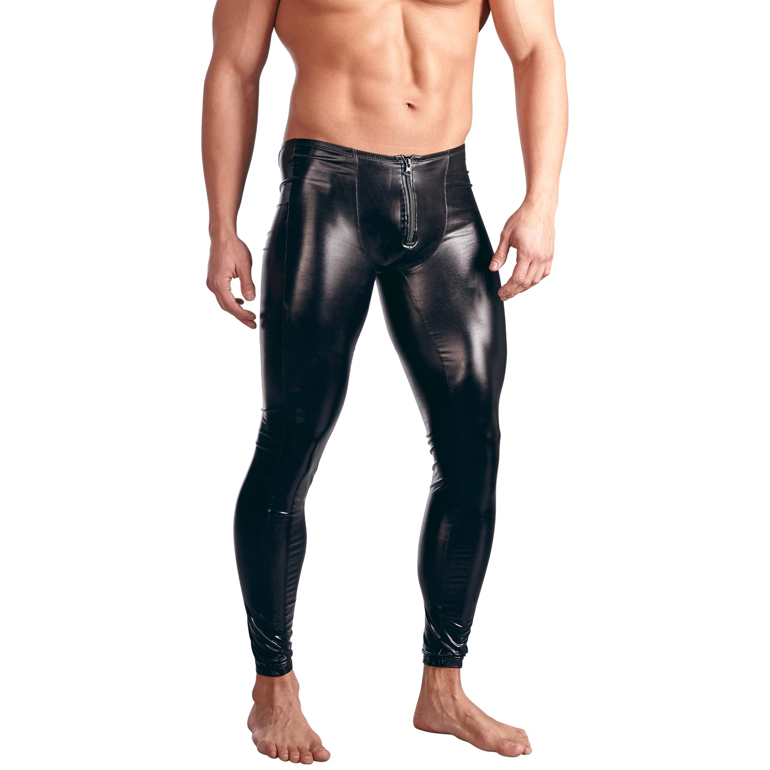 Svenjoyment Wetlook Leggings med Lynlås var 1