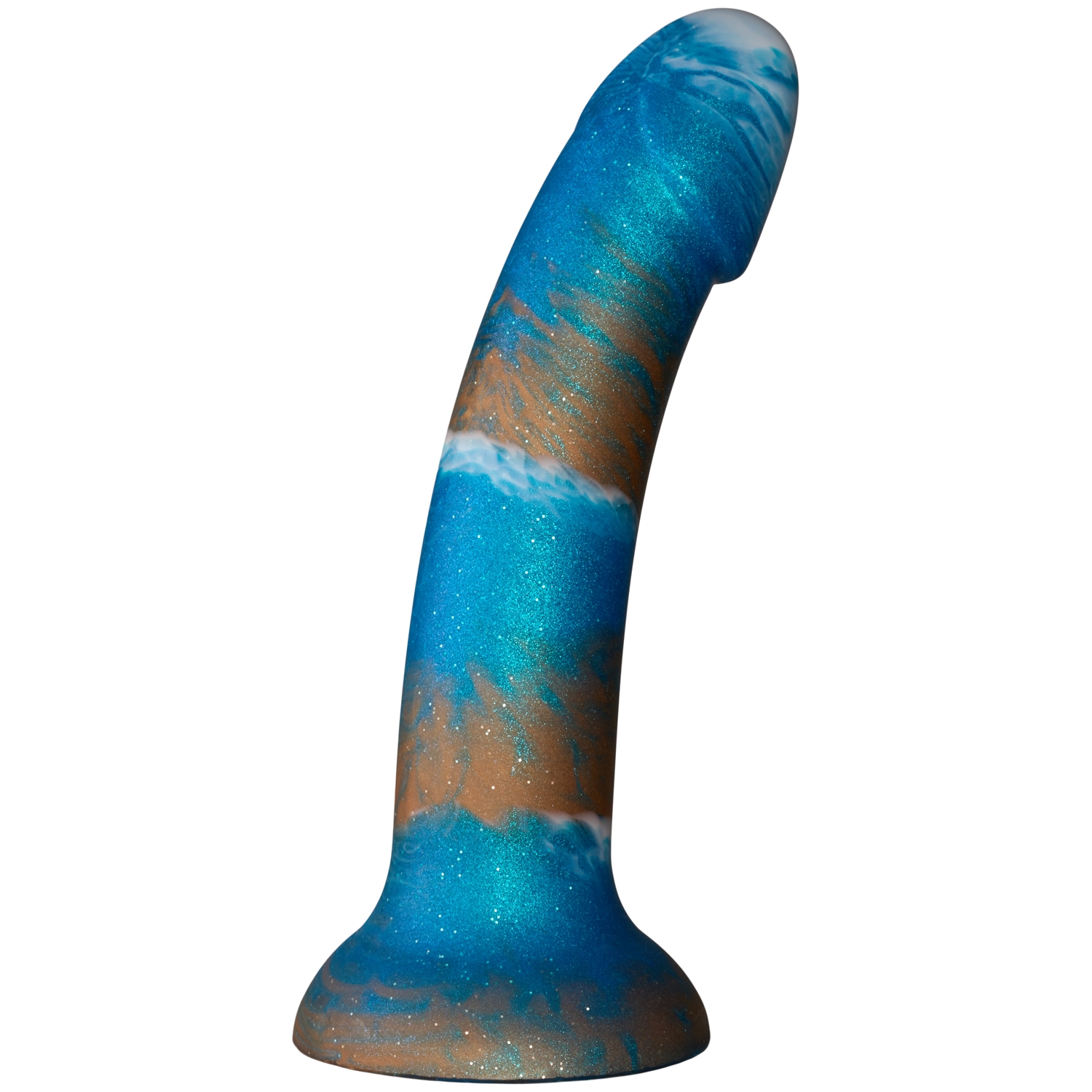 baseks Copper Blue Silikone Dildo 18 cm - Blue thumbnail