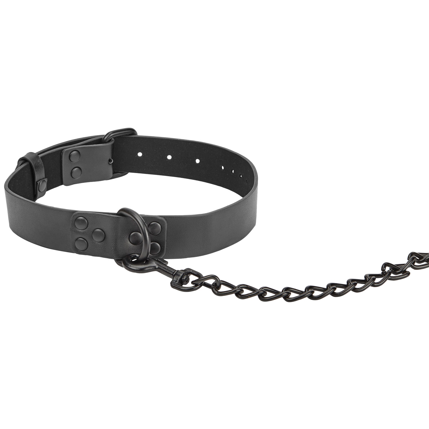 Obaie Imiteret Læder Halsbånd med Kæde 1
