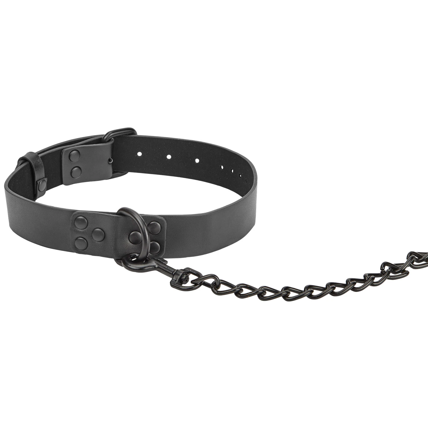 Obaie Kunstlederhalsband mit Kette 1