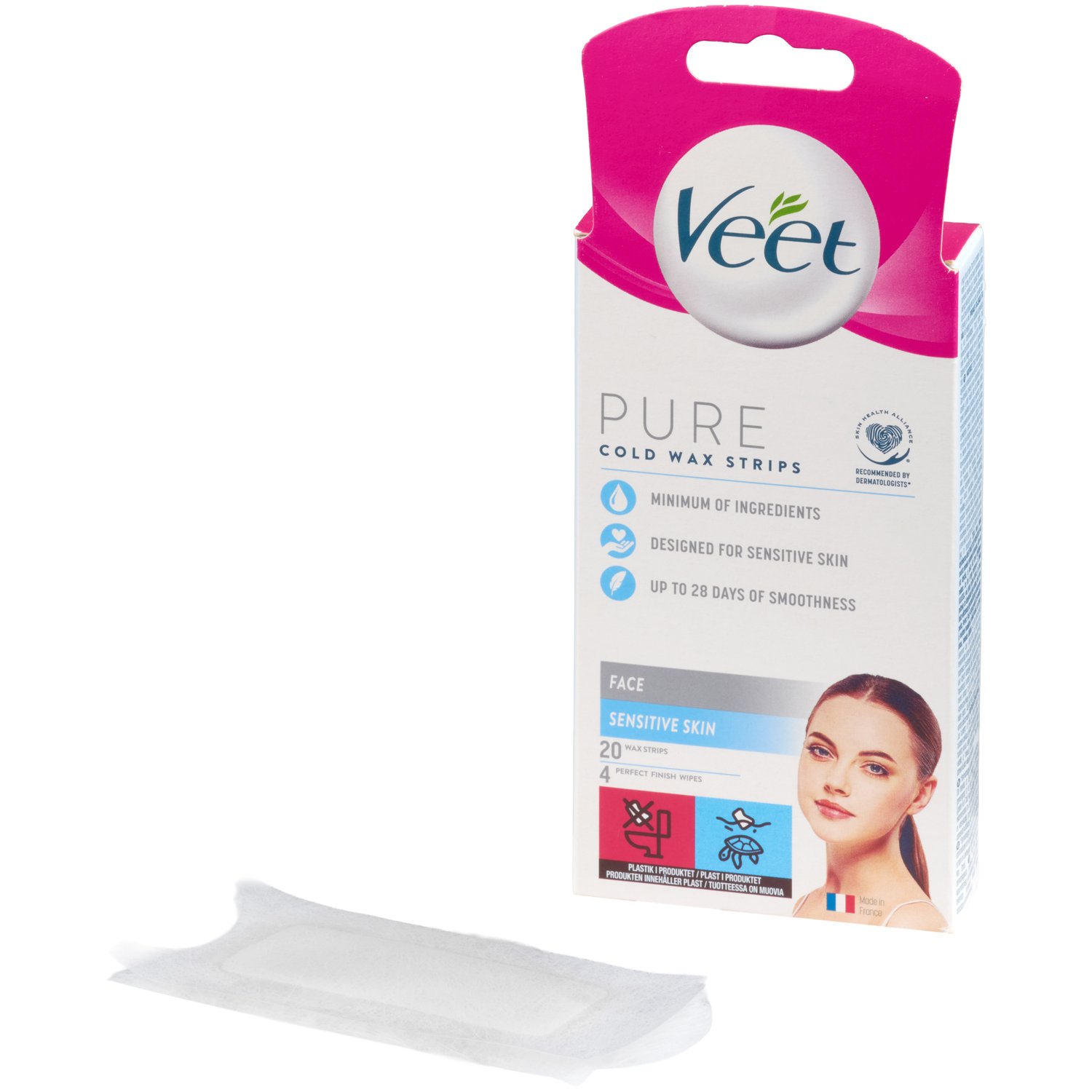 Veet Pure Kold Voks Strips til Ansigtet til Sensitiv Hud 20-Pak Veet Pure Kold Voks Strips til Ansigtet til Sensitiv Hud 20-Pak