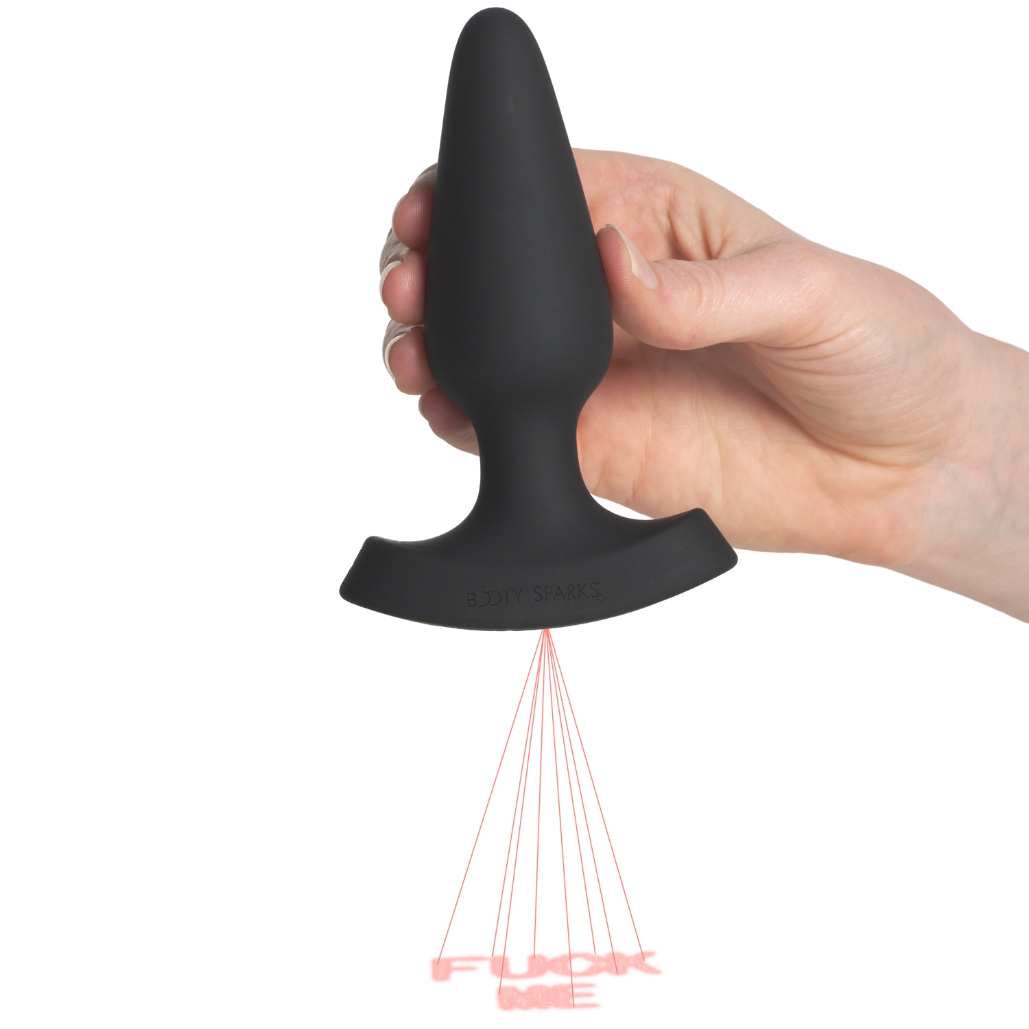 Booty Sparks Laser Series Fuck Me Medium Fjernbetjent Butt Plug   - Sort