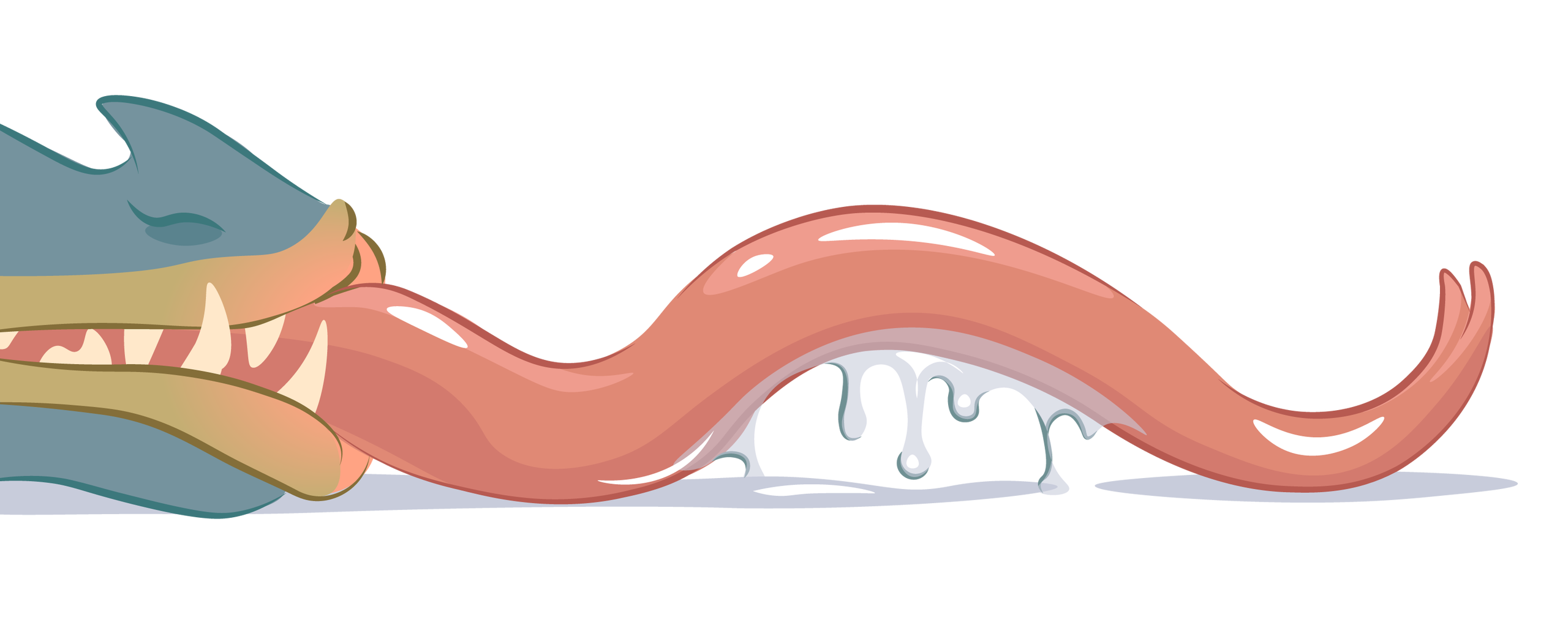 illustration d'un museau de dragon avec une longue langue