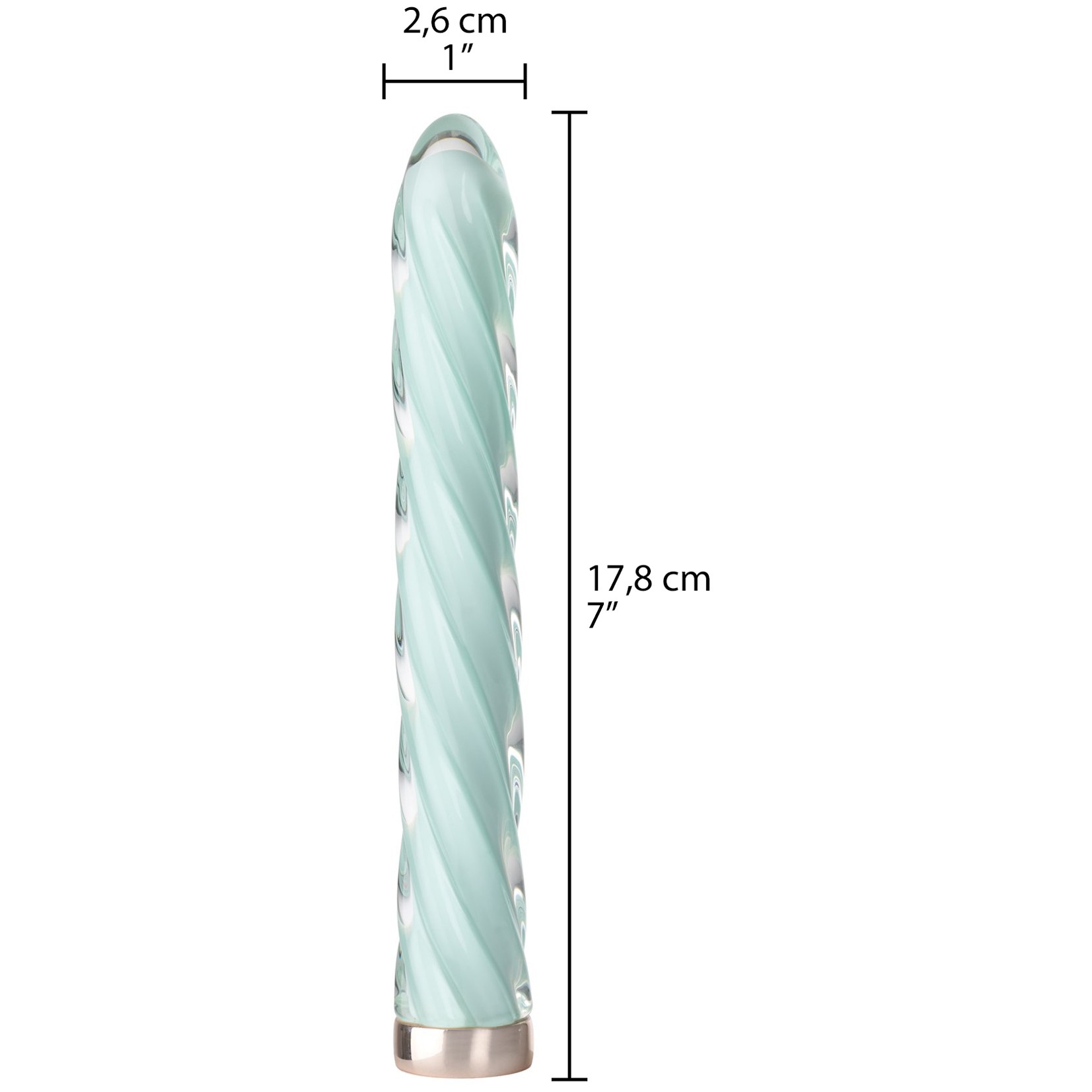 Baseks Swirly Oplaadbare Glazen Vibrator 17,8 cm var 2