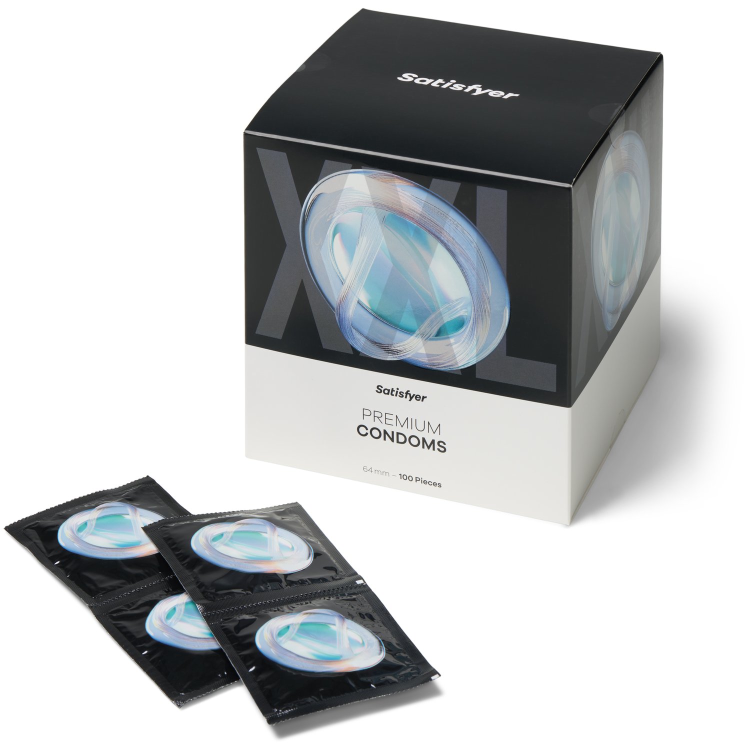 Satisfyer Kondomer 100 stk. - Klar - 2XL