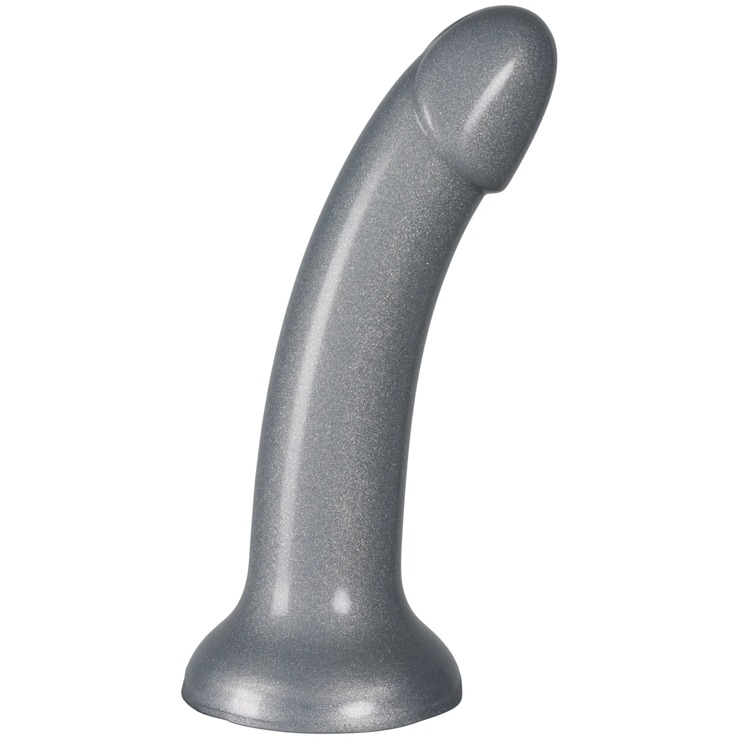 Baseks Glitzernder Silikon-Dildo in Silber 18 cm 1