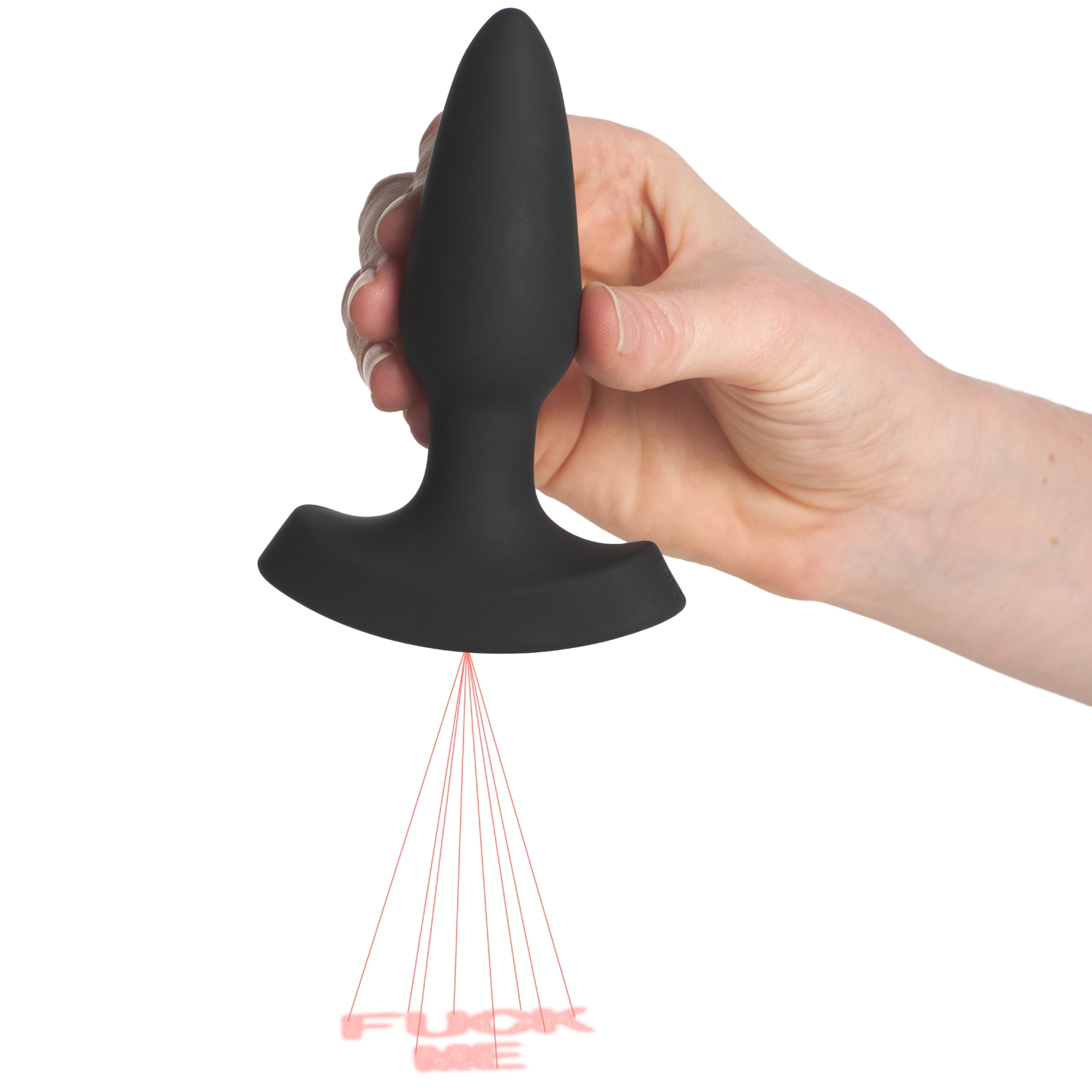 Booty Sparks Laser Series Fuck Me Small Fjernbetjent Butt Plug   - Sort