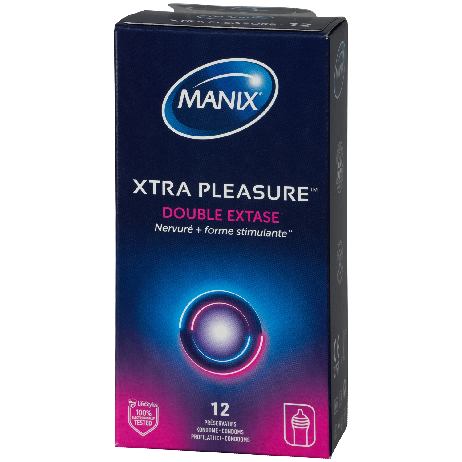 Manix Xtra Pleasure Double Extase Kondomer 12 stk. - Klar thumbnail