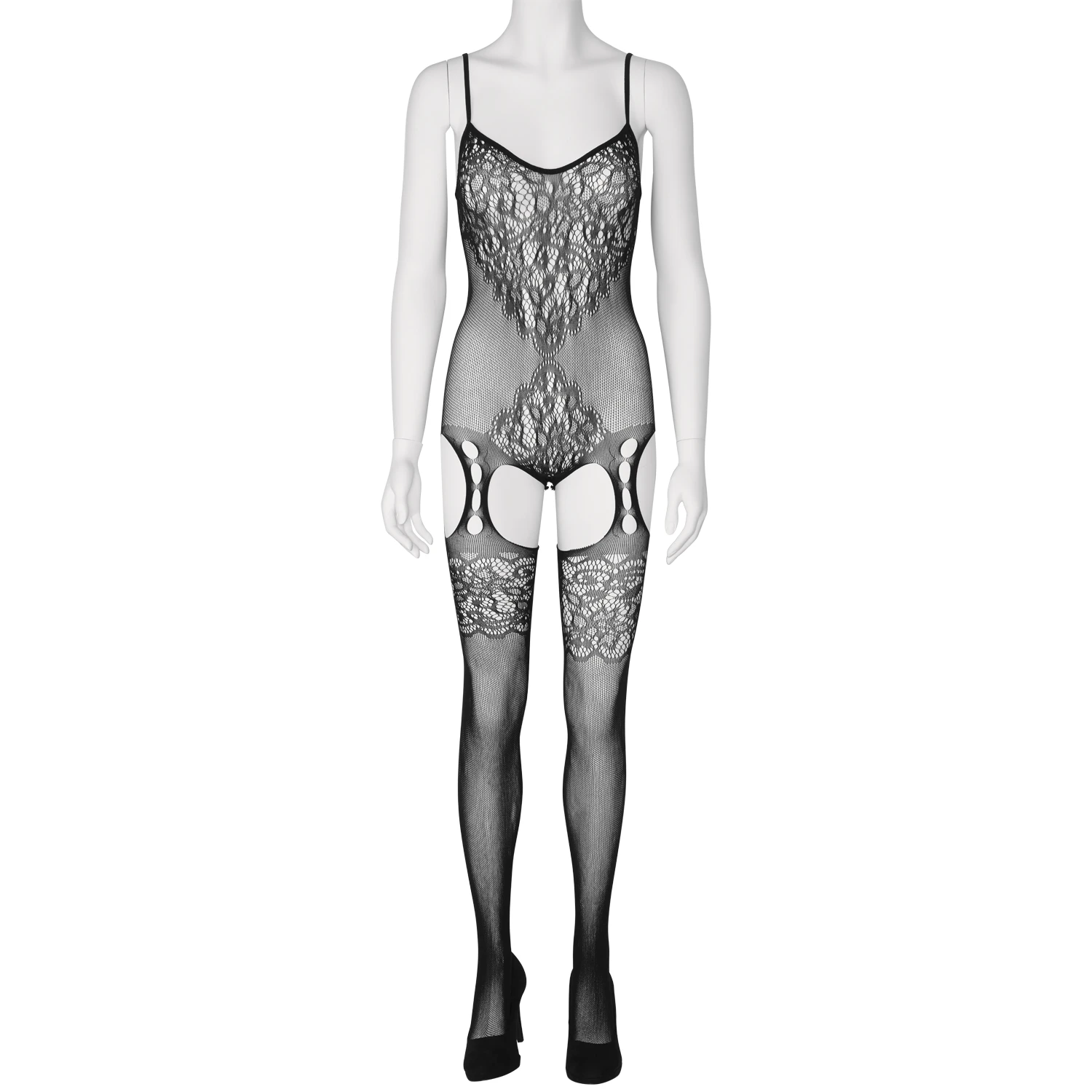 Sheer Fantasy Nightshade Catsuit Sukkanauhakuviolla var 1