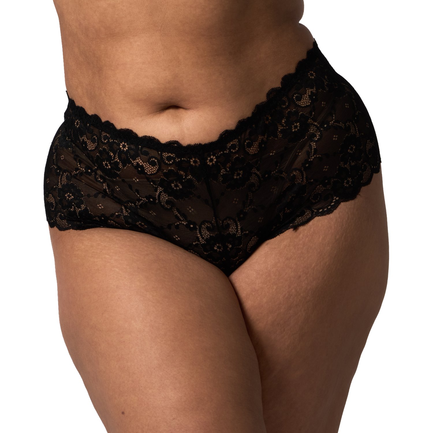 NORTIE Evening-Promise Højtaljet Bundløs Hipster Plus Size - Sort - Plus size