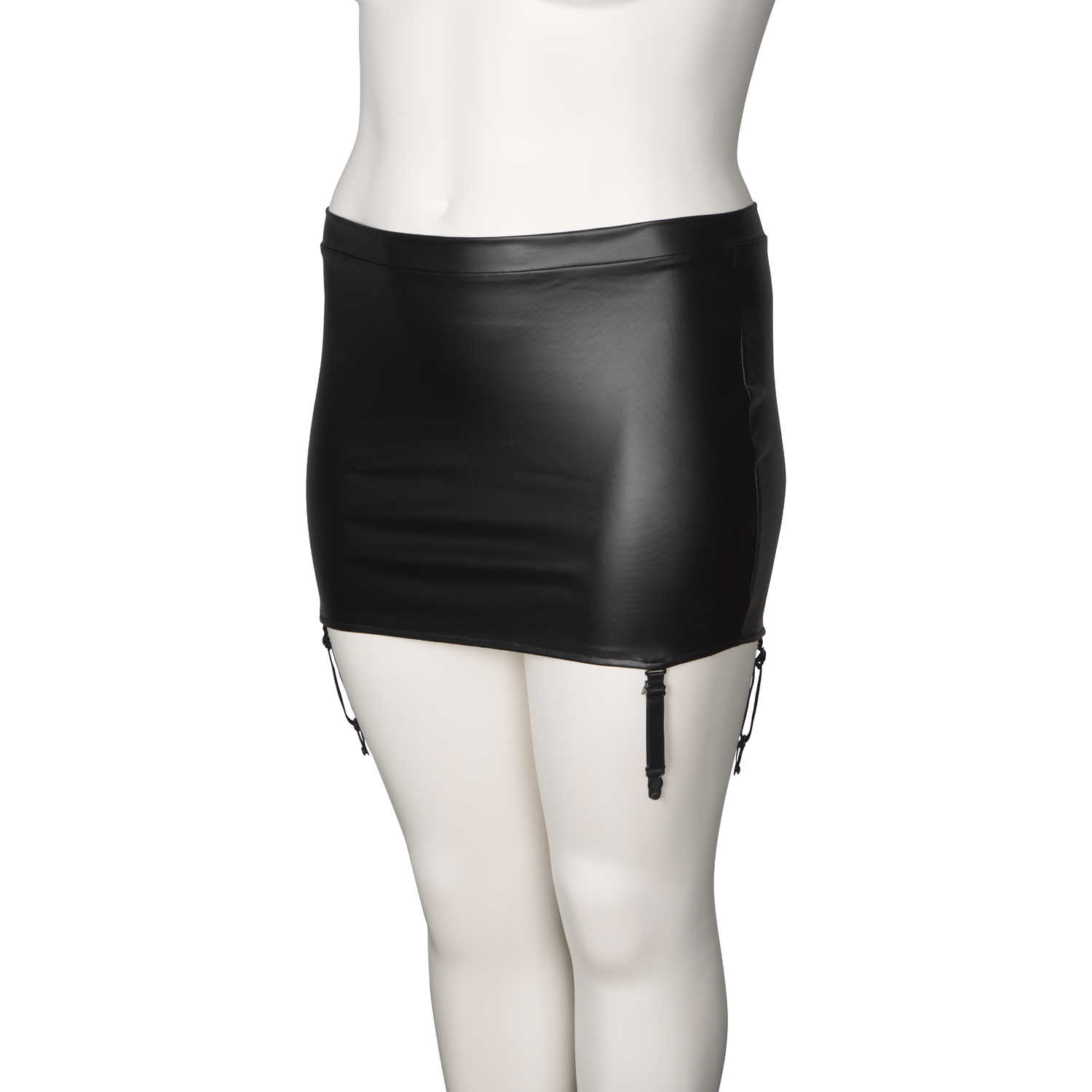 NORTIE Fetish Wetlook Kurzer Strapsrock Plus Size 2