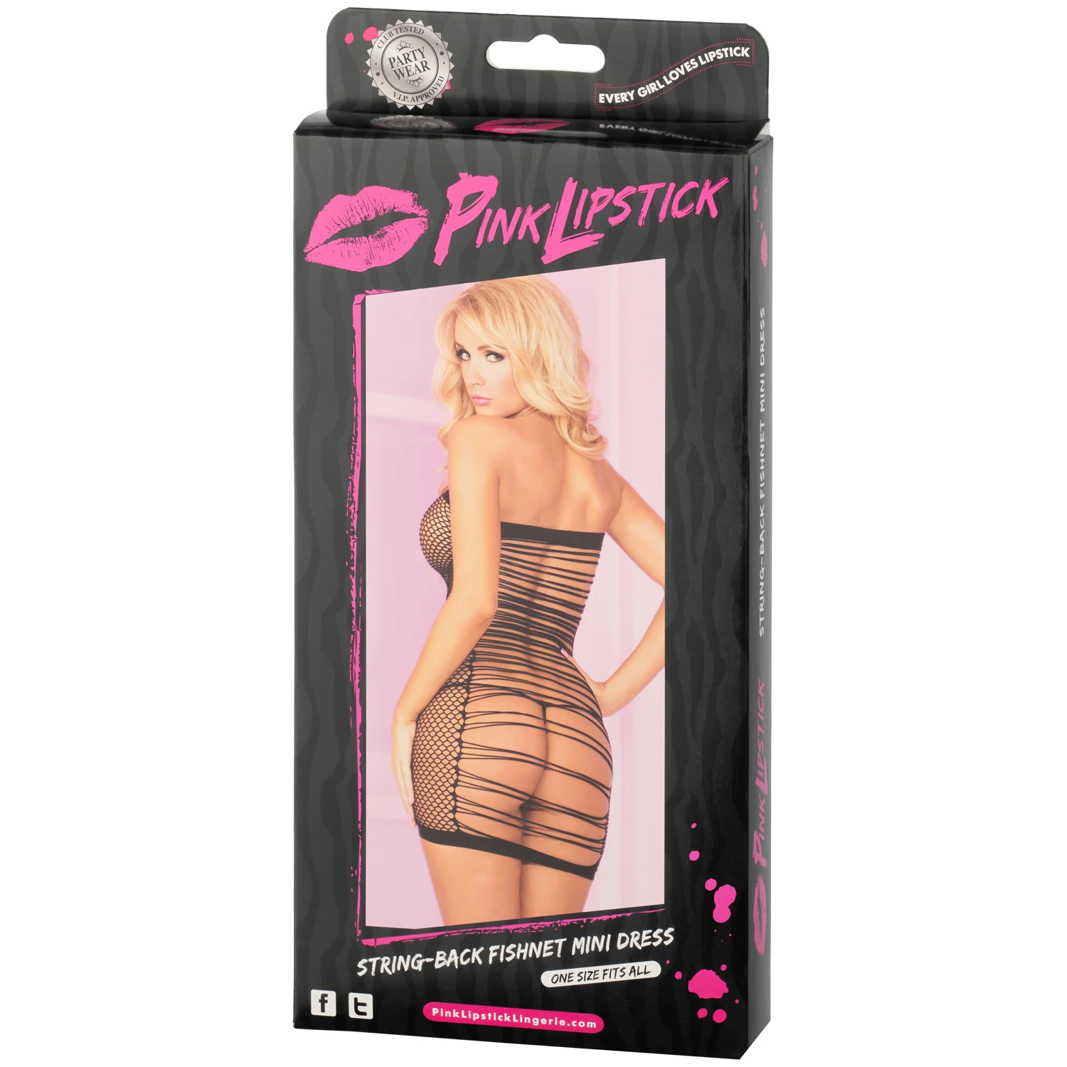 Pink Lipstick Miniklänning i Fishnet 2