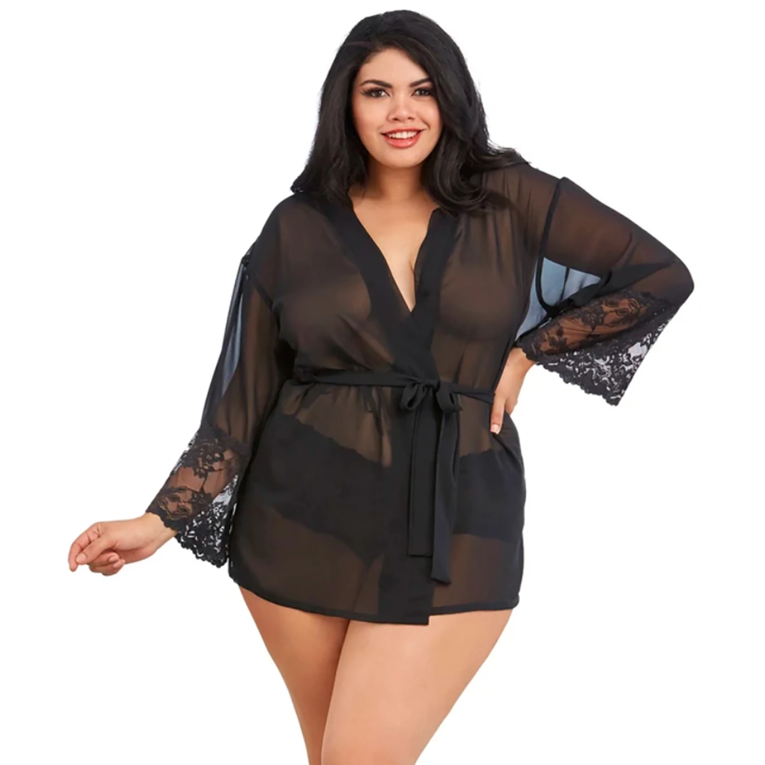 Dreamgirl Mesh Kimono Plus Size var 1
