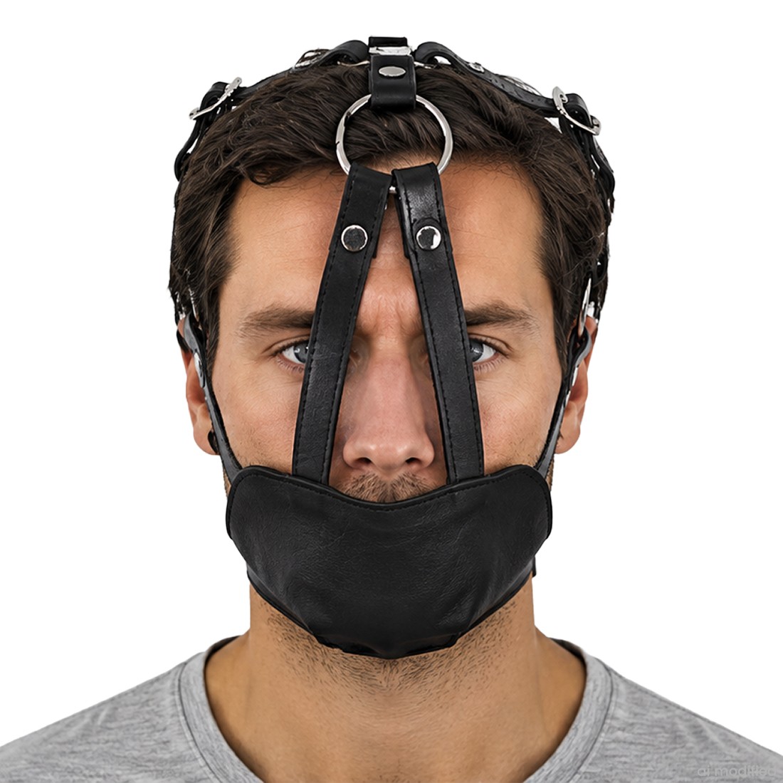 Rouge Leather Mouth Chin Gag var 2