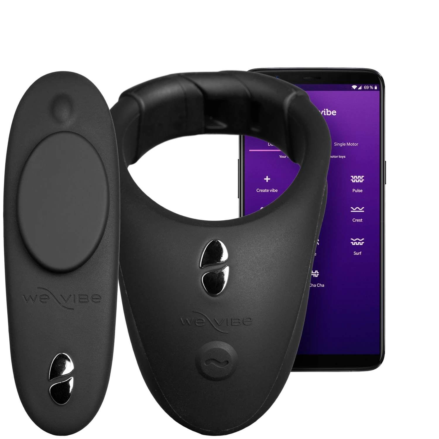 We-Vibe Tease Us Sett med Moxie Trusevibrator og Bond Vibrerende Penisring var 1