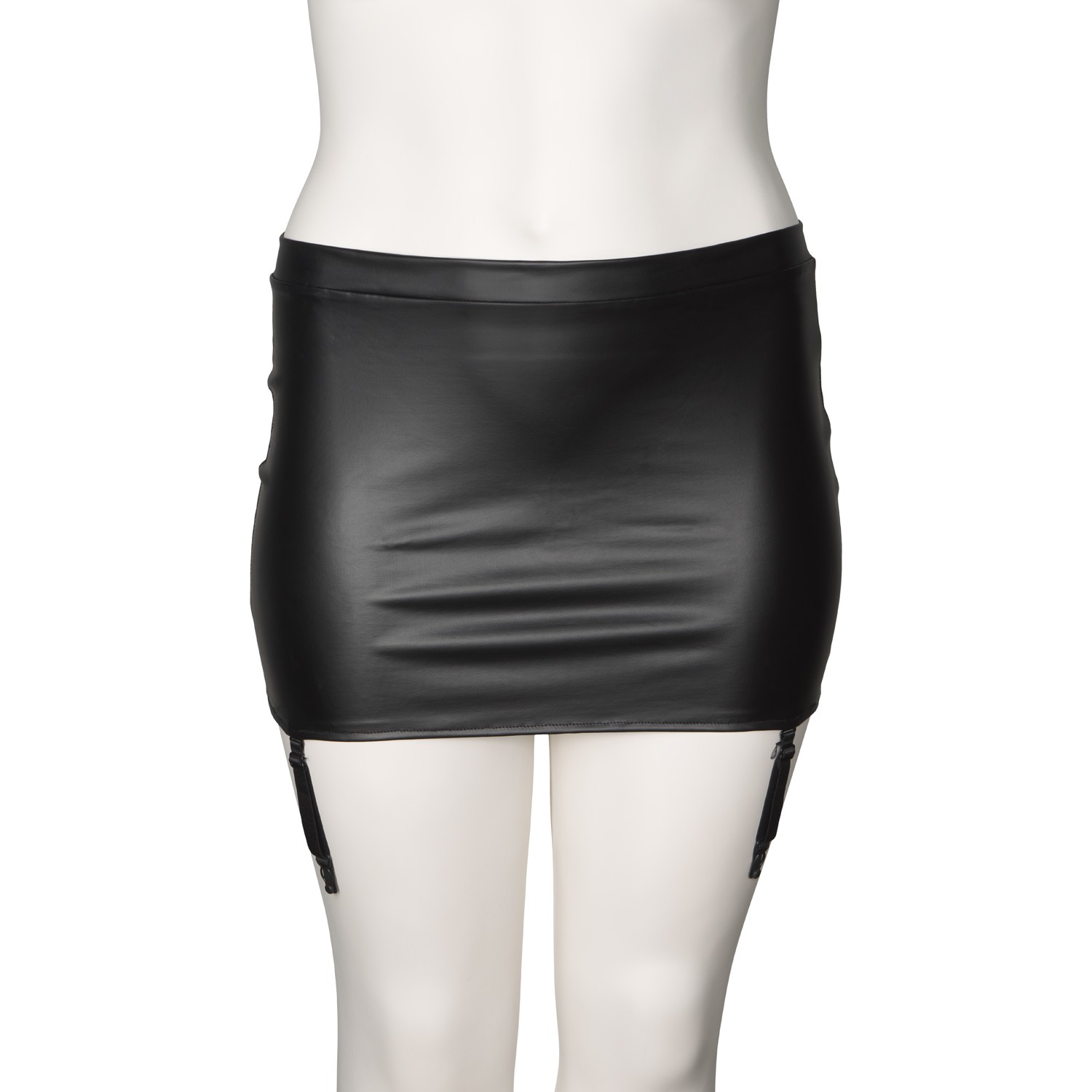 NORTIE Fetish Wetlook Kurzer Strapsrock Plus Size 1