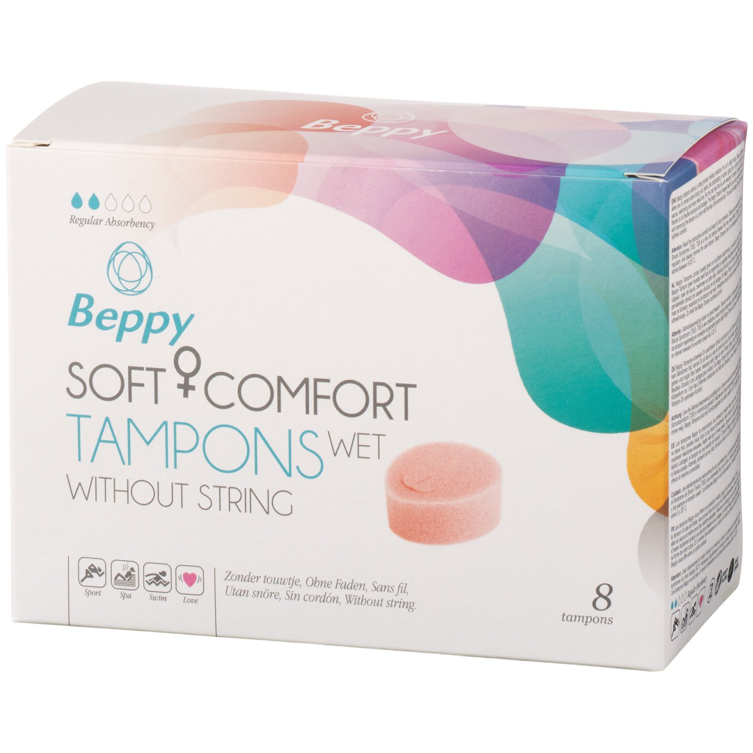 Beppy Soft + Comfort Tampons Wet 8 pcs   - Ljusrosa