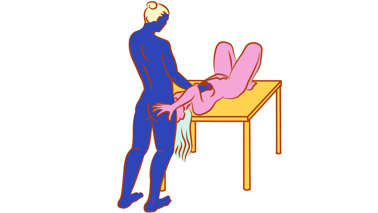 Deep throat-servering sexstilling
