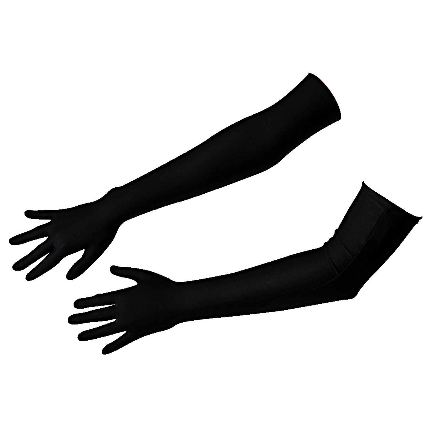 Cottelli Långa Satinhandskar - Black - One Size