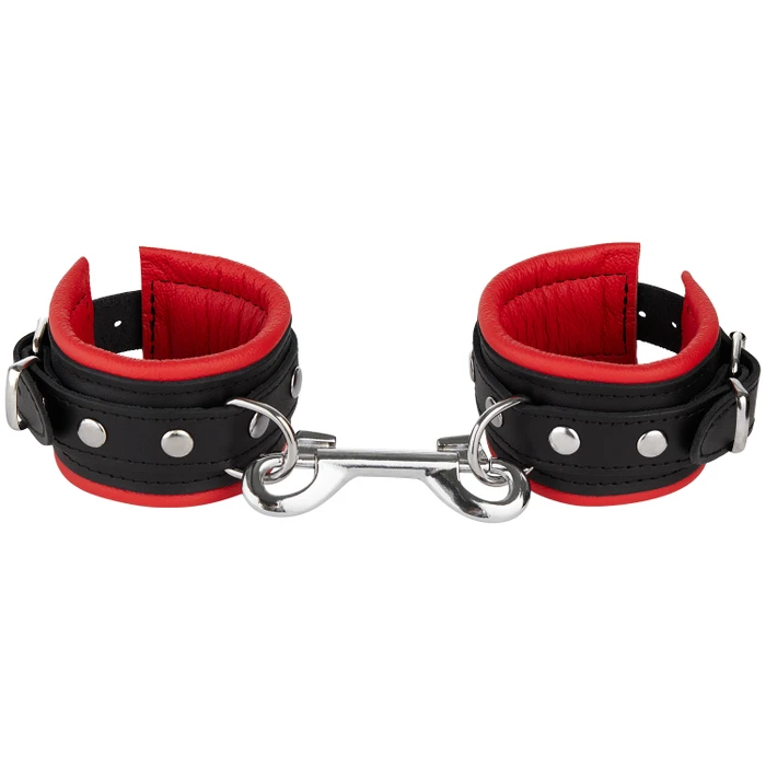 SToys Wrist Cuffs Leather Narrow Red var 1