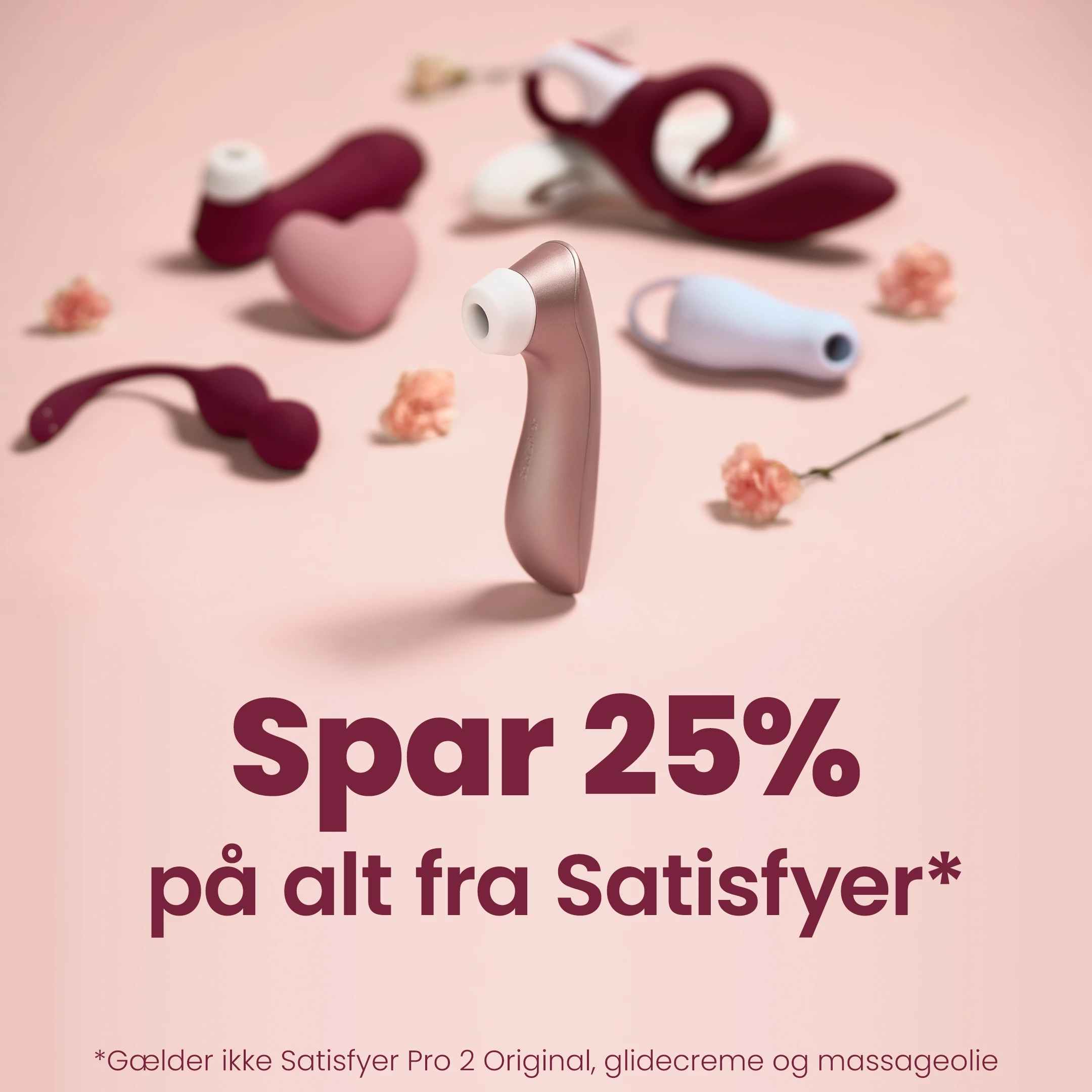 Spar 25% på alt fra Satisfyer* *Gælder ikke Satisfyer Pro 2 Original, glidecreme og massageolie mobile