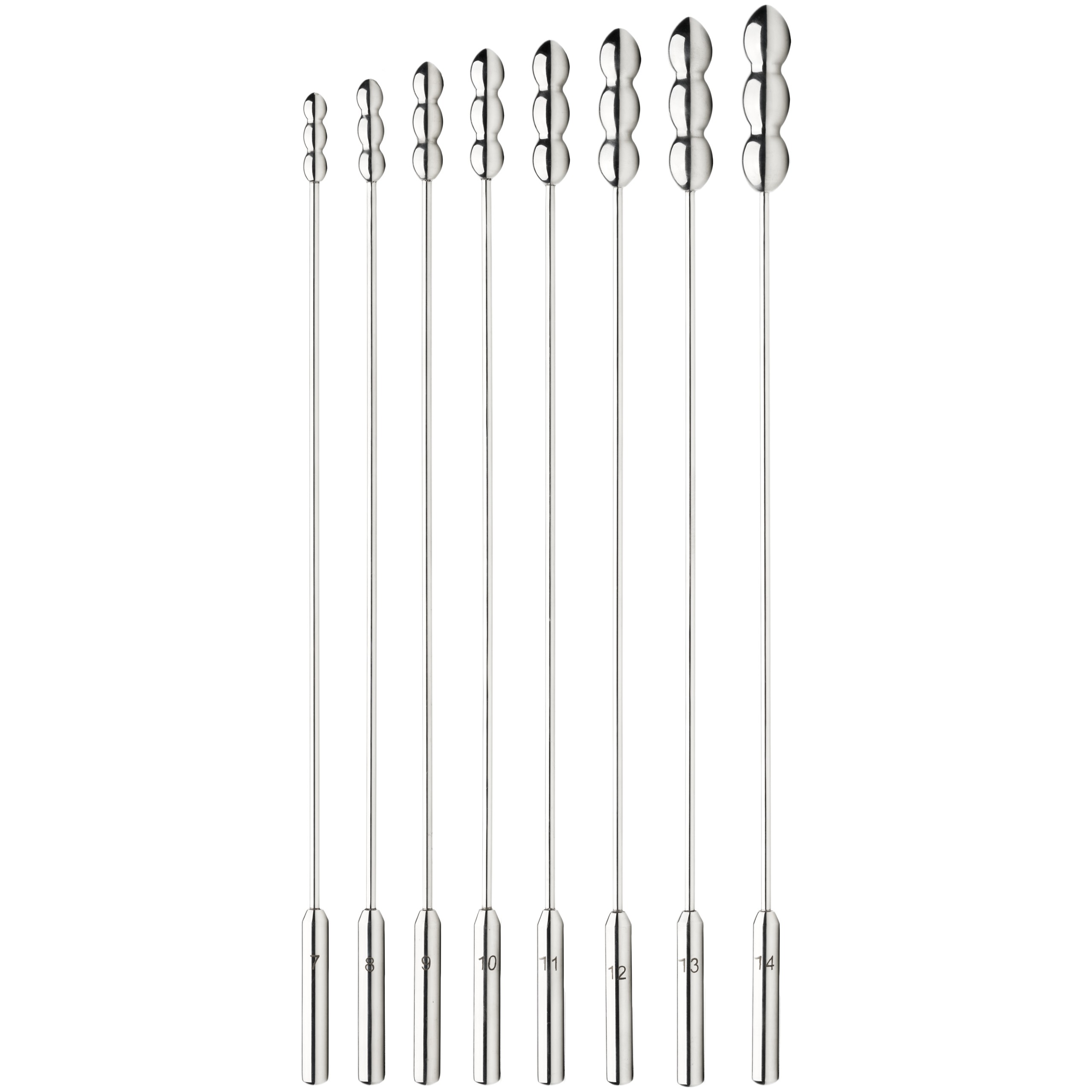 Black Label Bumpy Rosebud Urethral Sounding Set, 8 Pcs var 1