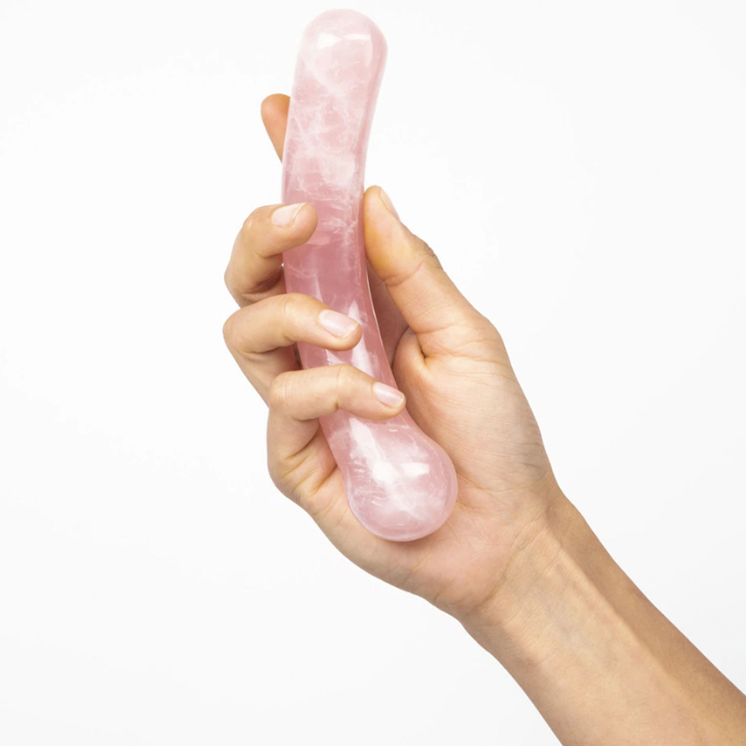 Chakrubs The Heart Curve Rosenkvarts Dildo 17,8 cm 1