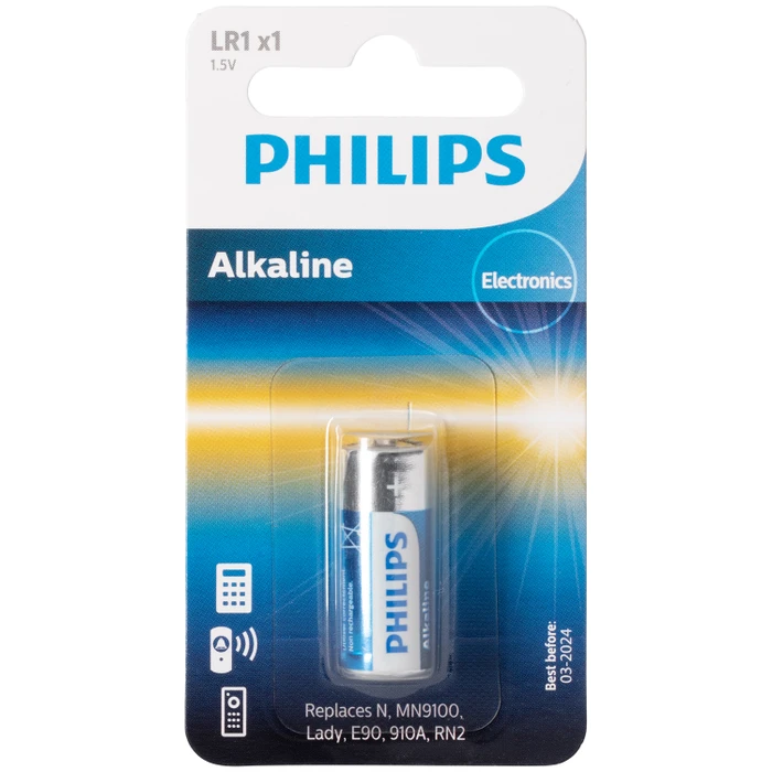 Philips Alkaline LR1 1.5V Batteri var 1