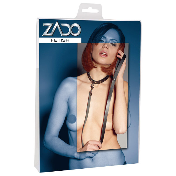 ZADO Läderhalsband med Koppel 1