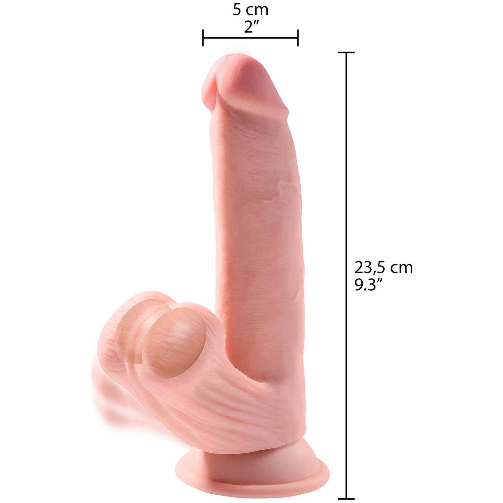 King Cock Plus Triple Density Swinging Balls Dildo 23,5 cm 1