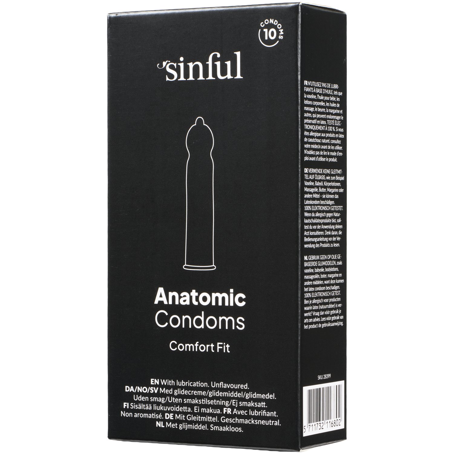 Sinful Anatomic Kondomer 10 st      - Clear