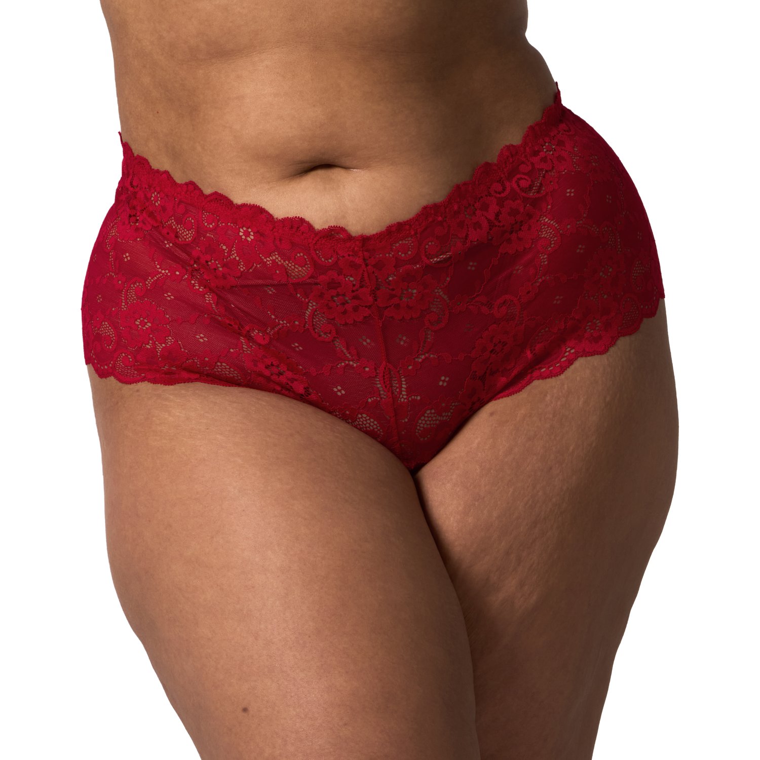 NORTIE Evening-Promise Højtaljet Hipster Plus Size - Rød - Plus size