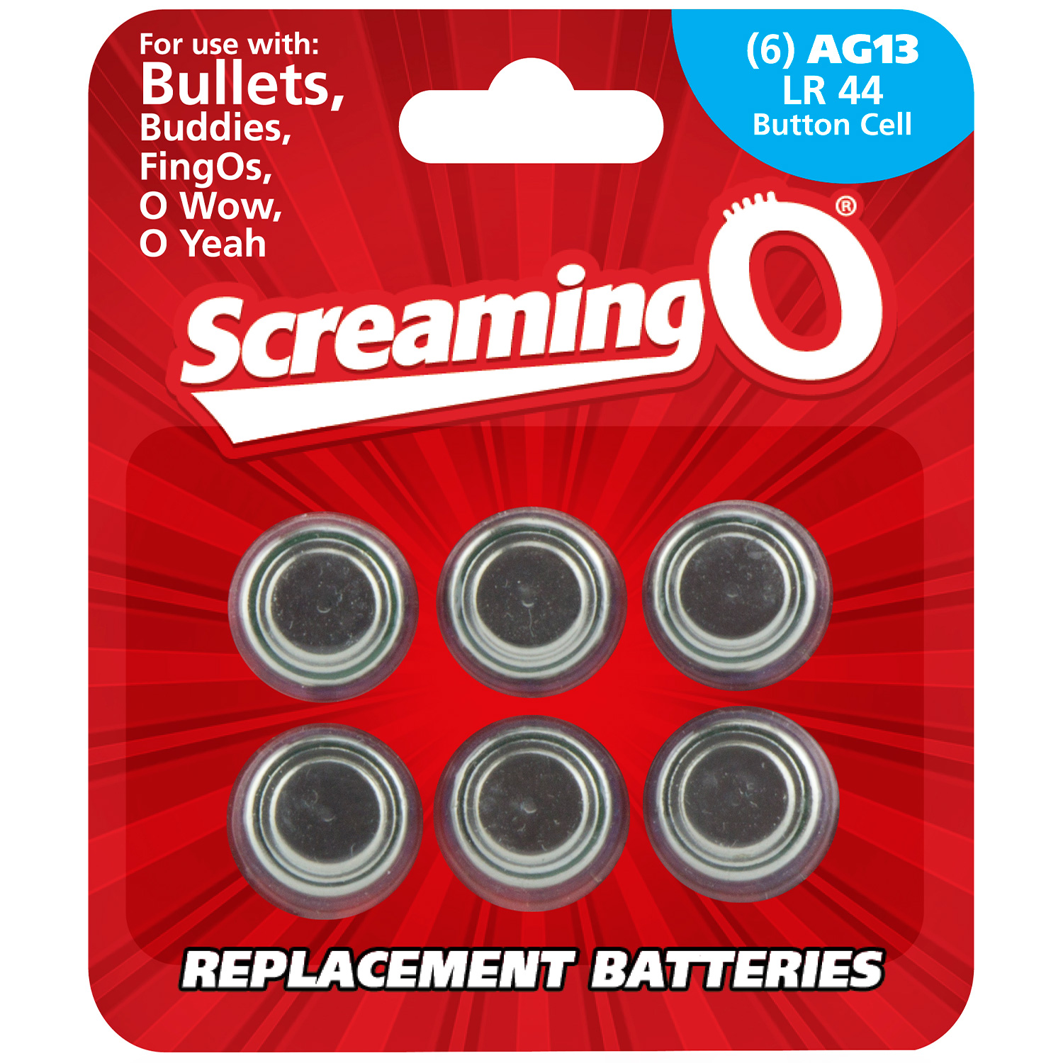Screaming O Screaming O Batterier AG13 LR44 6 stk - Sølv