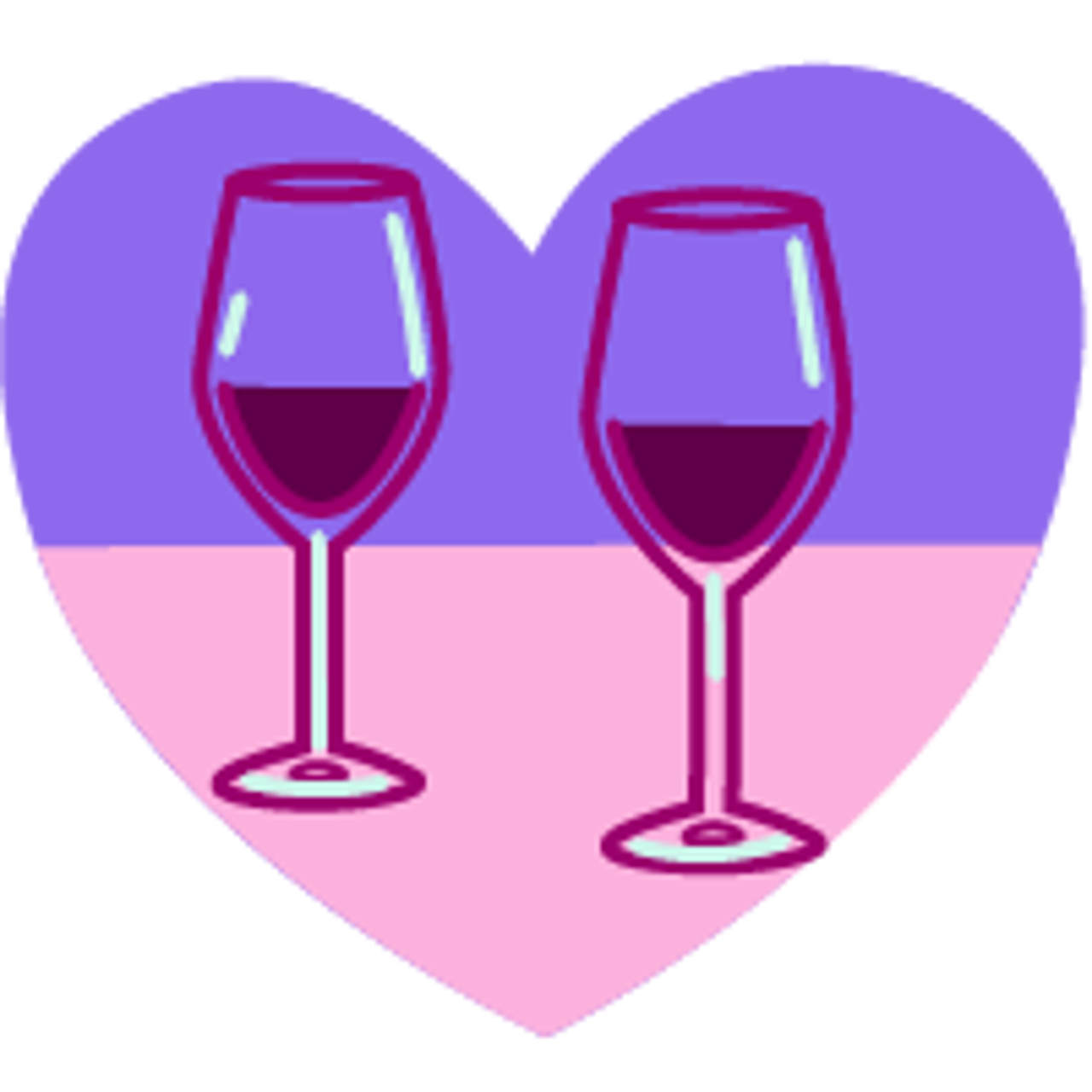 Illustration von zwei Weingläsern auf einem Tisch