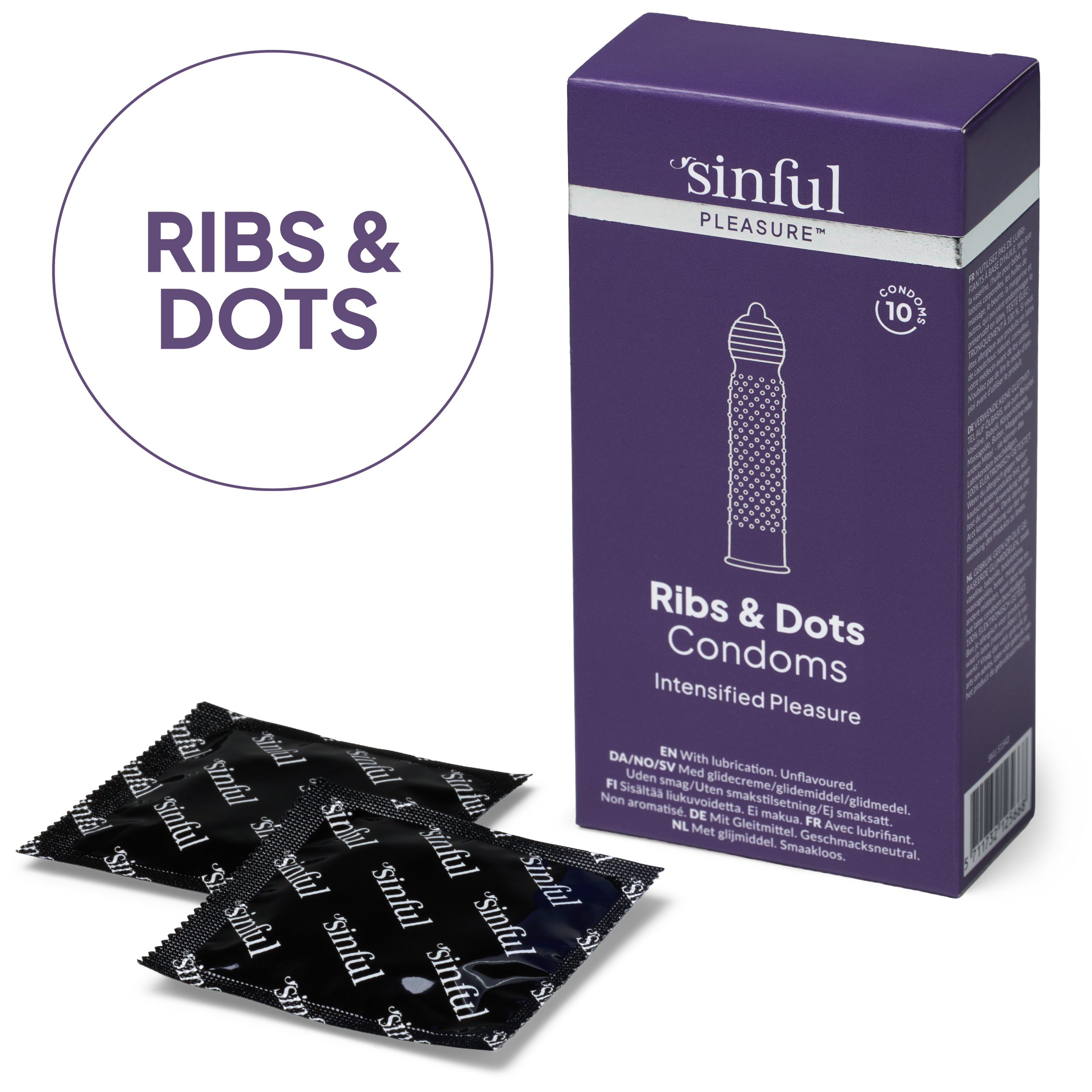 Sinful Pleasure Ribs & Dots Condoms 10 pcs var 2