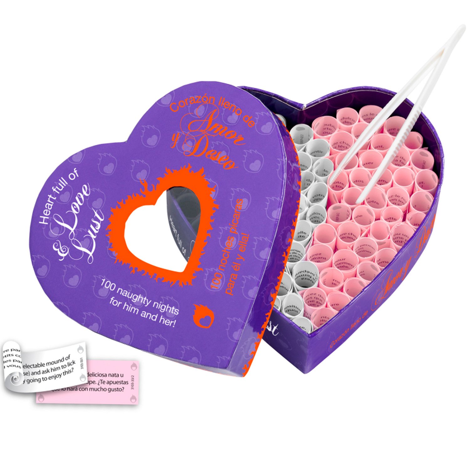 Tease & Please Heart Full of Love and Lust Erotiskt Spel för Par   - Lila