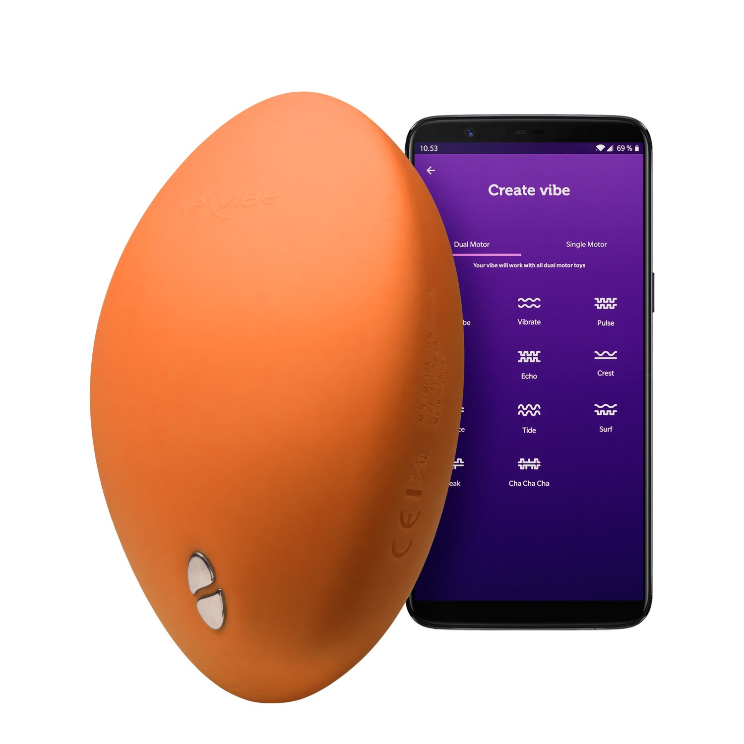 We-Vibe Temp Varmende og K&oslash;lende Lay-on Vibrator    - Orange