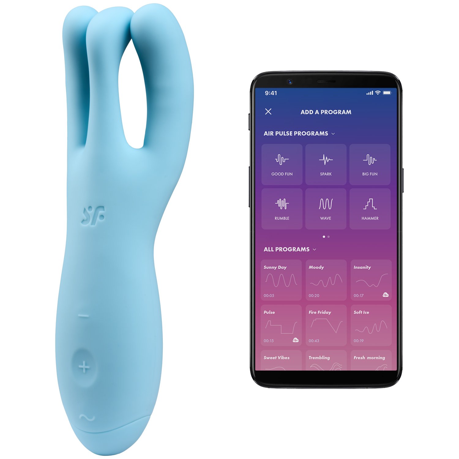 Satisfyer Threesome 4 Vibrator       - Blå