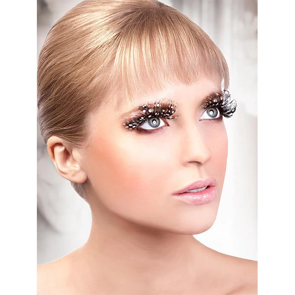 Baci Fjer Øjenvipper Brun/Hvid var 1