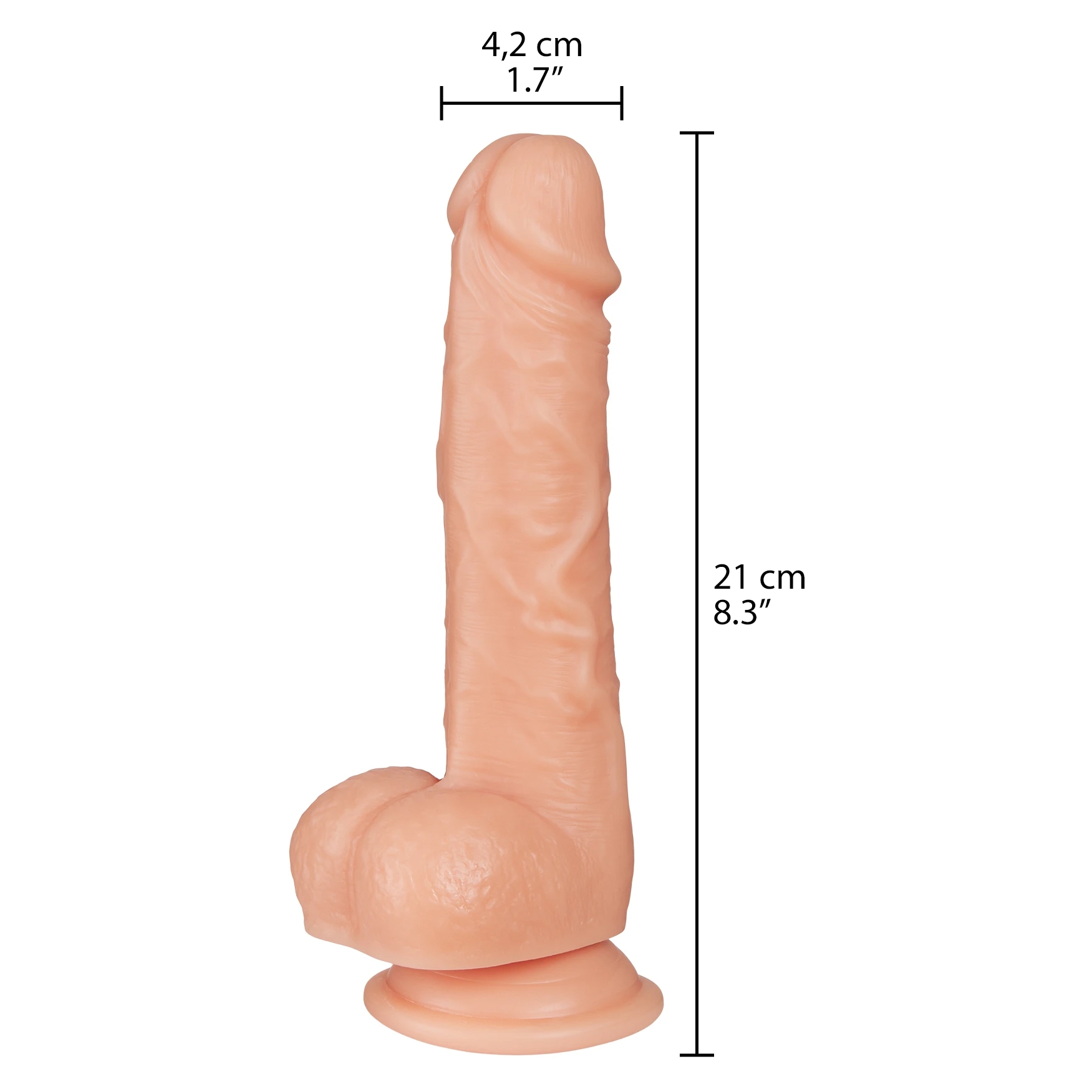 Willie City Classic Aidonkaltainen Imukuppidildo 21 cm 1