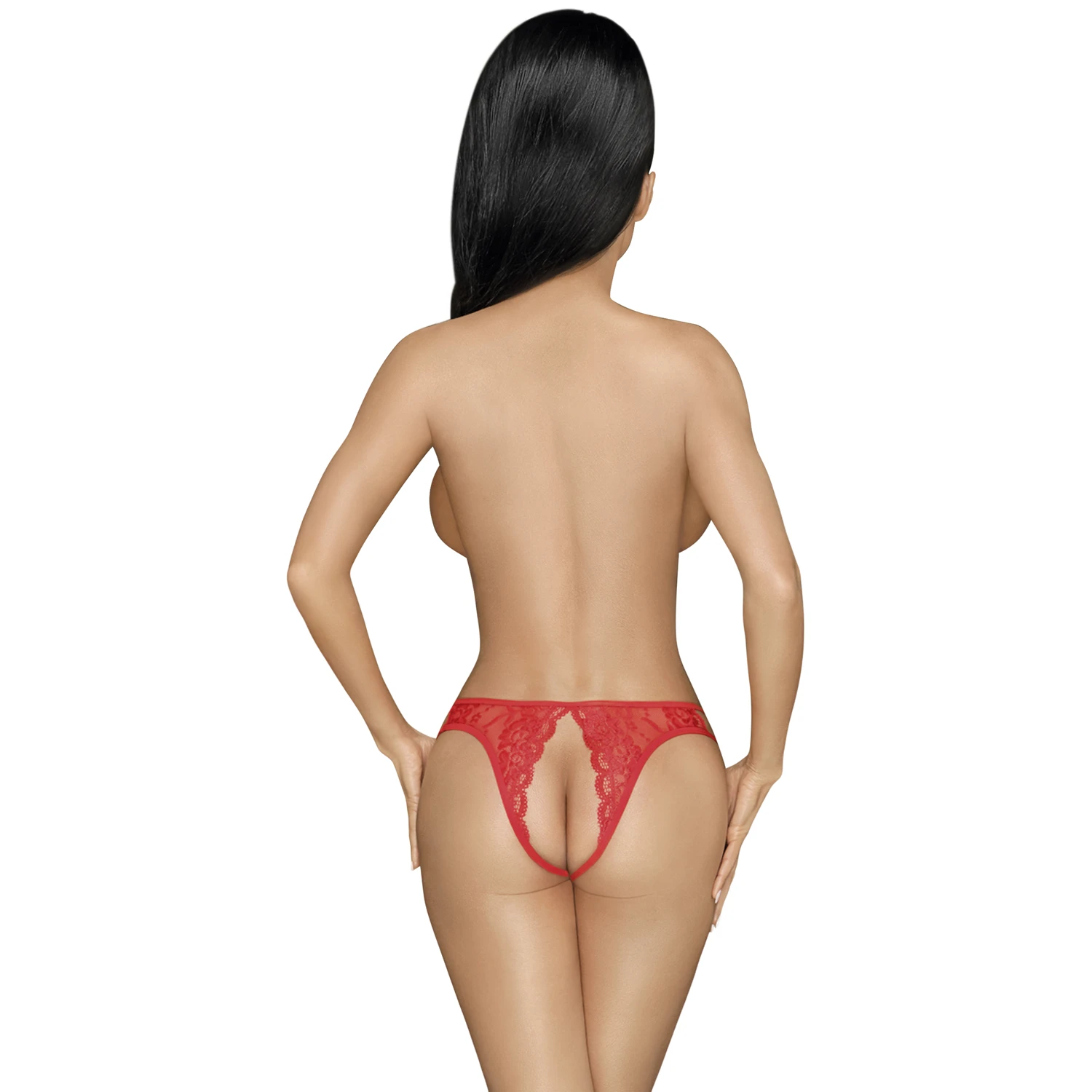 Penthouse Naughty Valentine Culotte Rouge Entrejambe Ouvert 1