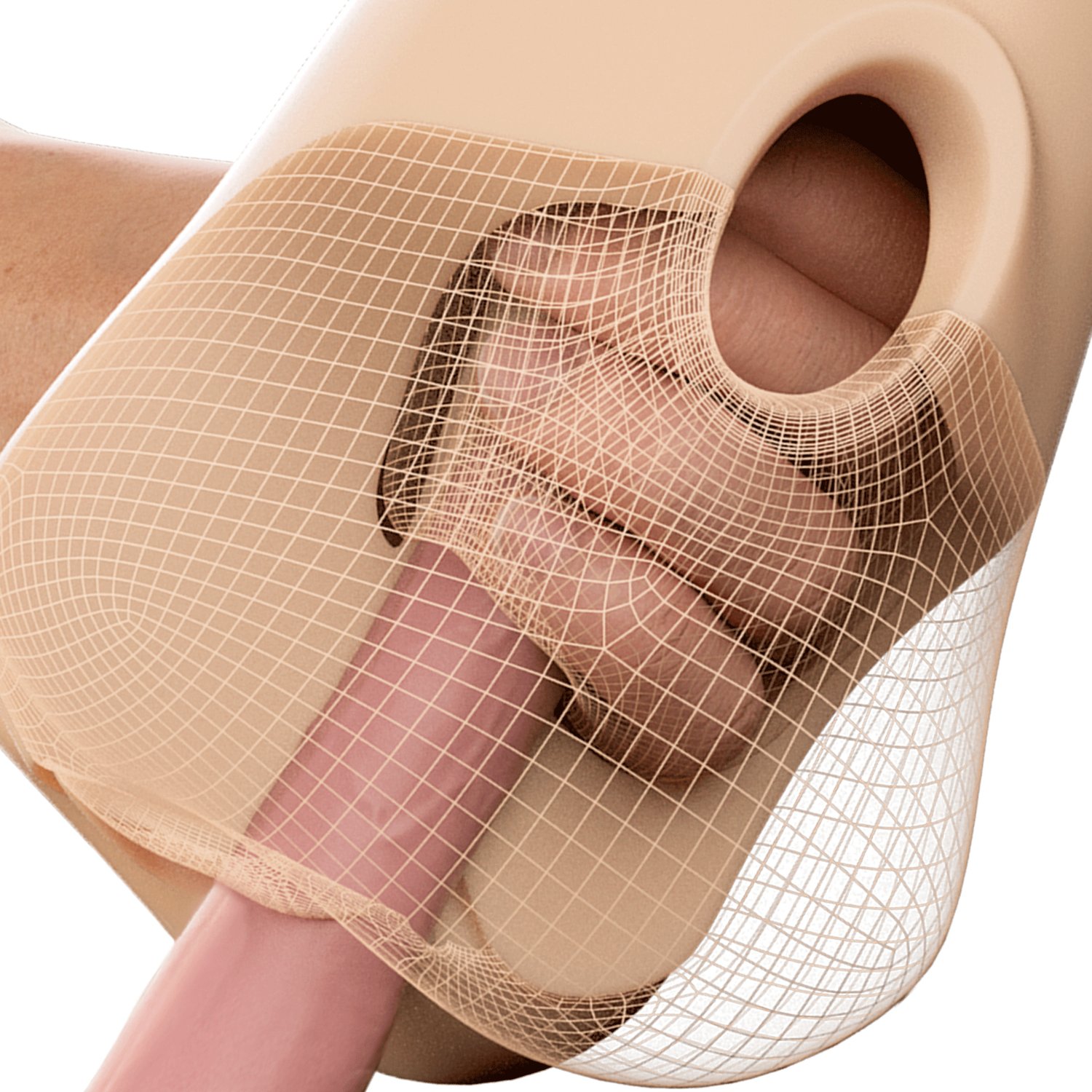 PDX Plus Double Pounder Vibrerende Squeeze Masturbator - Nude
